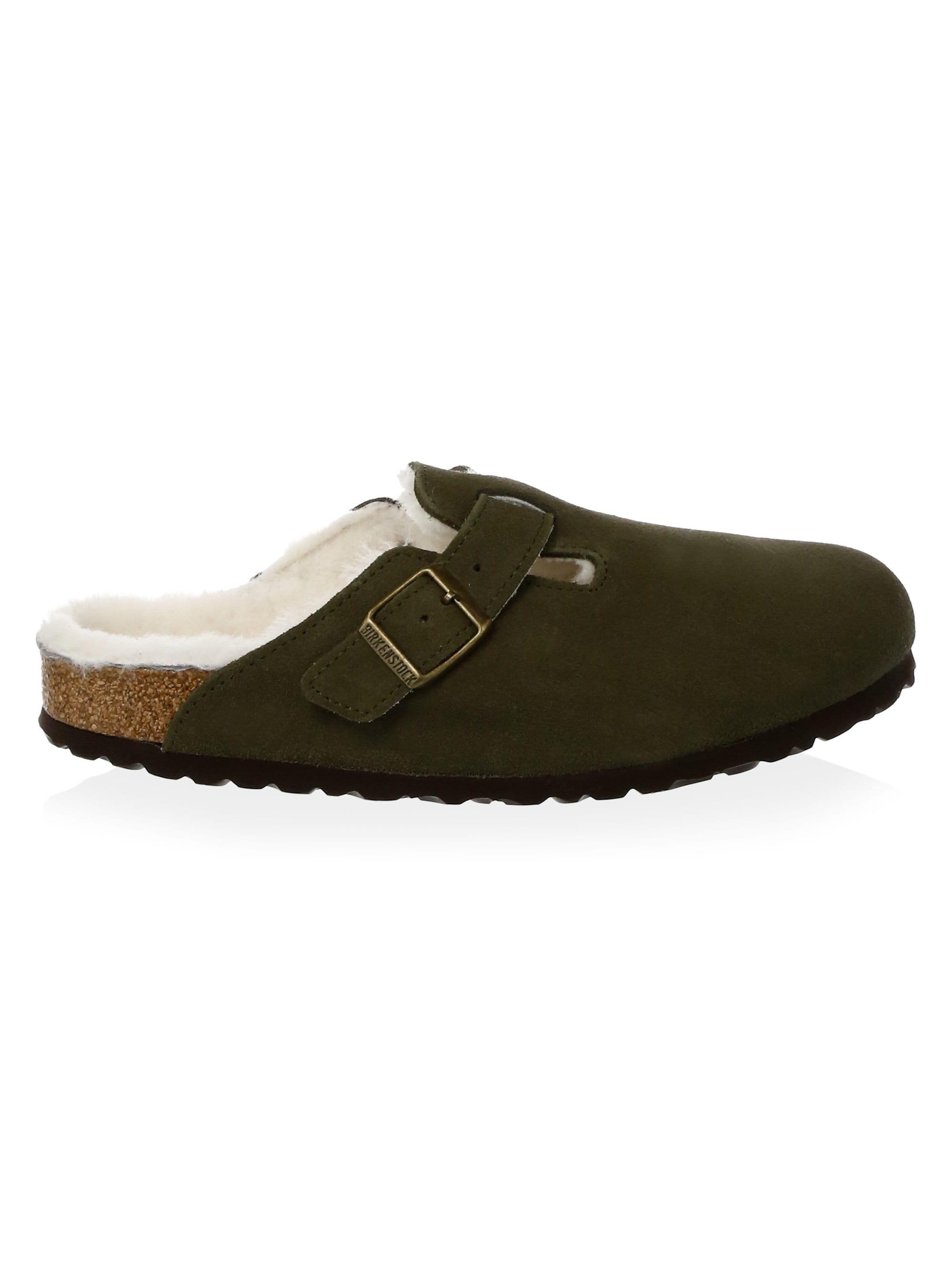 Boston Shearling Clogs in Forest Green 