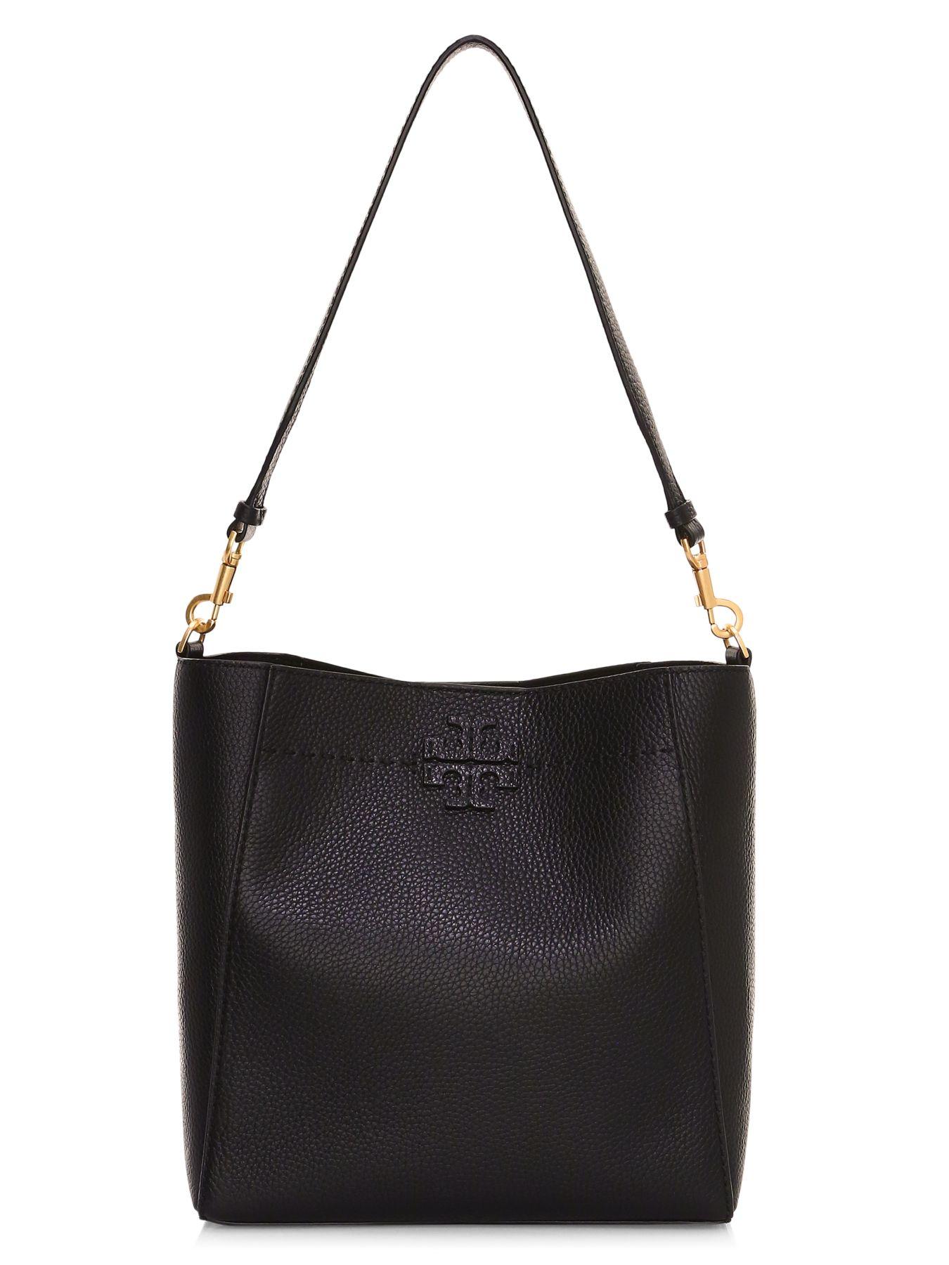 tory burch black leather hobo bag