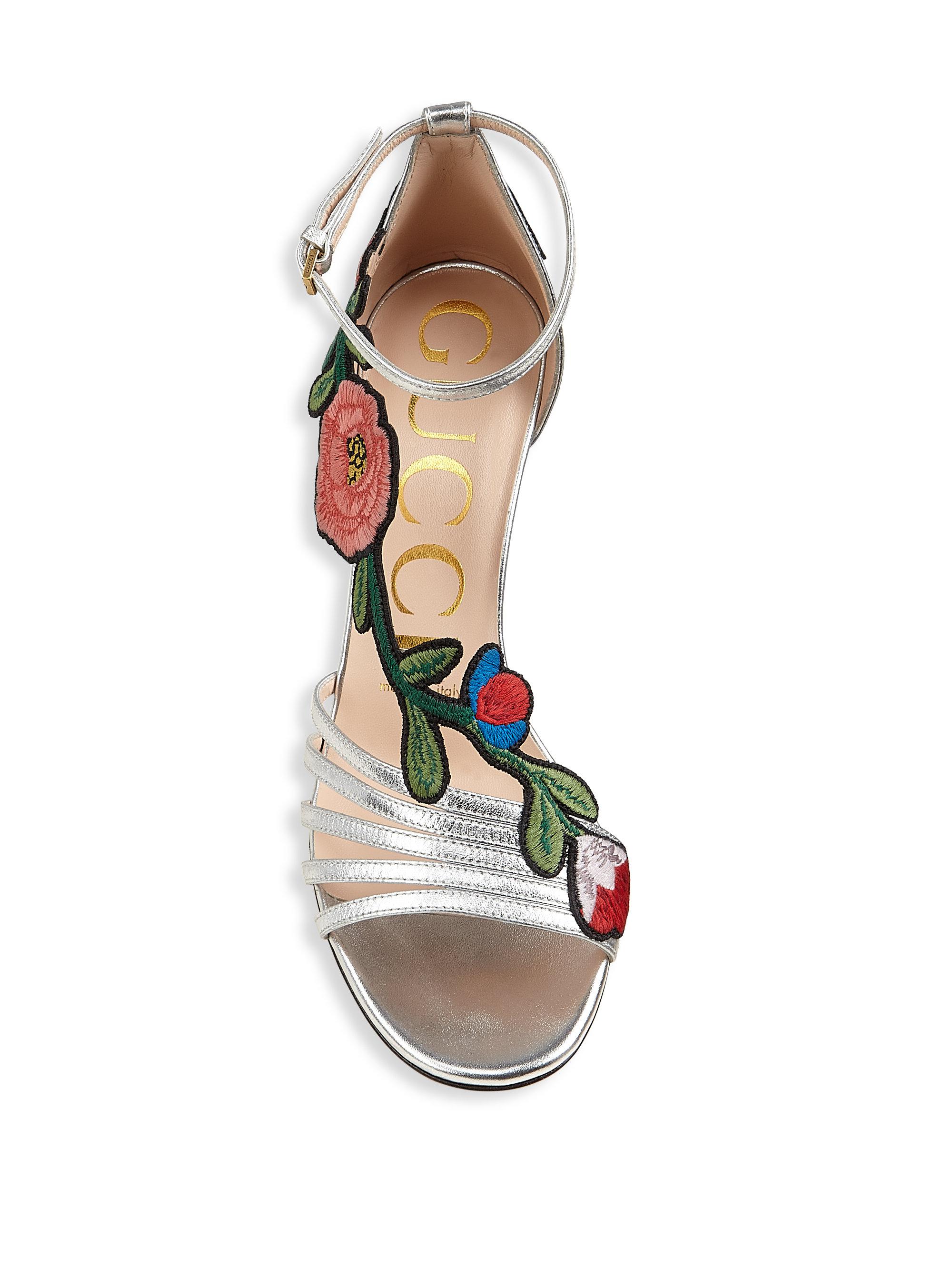 gucci sandals with flowers