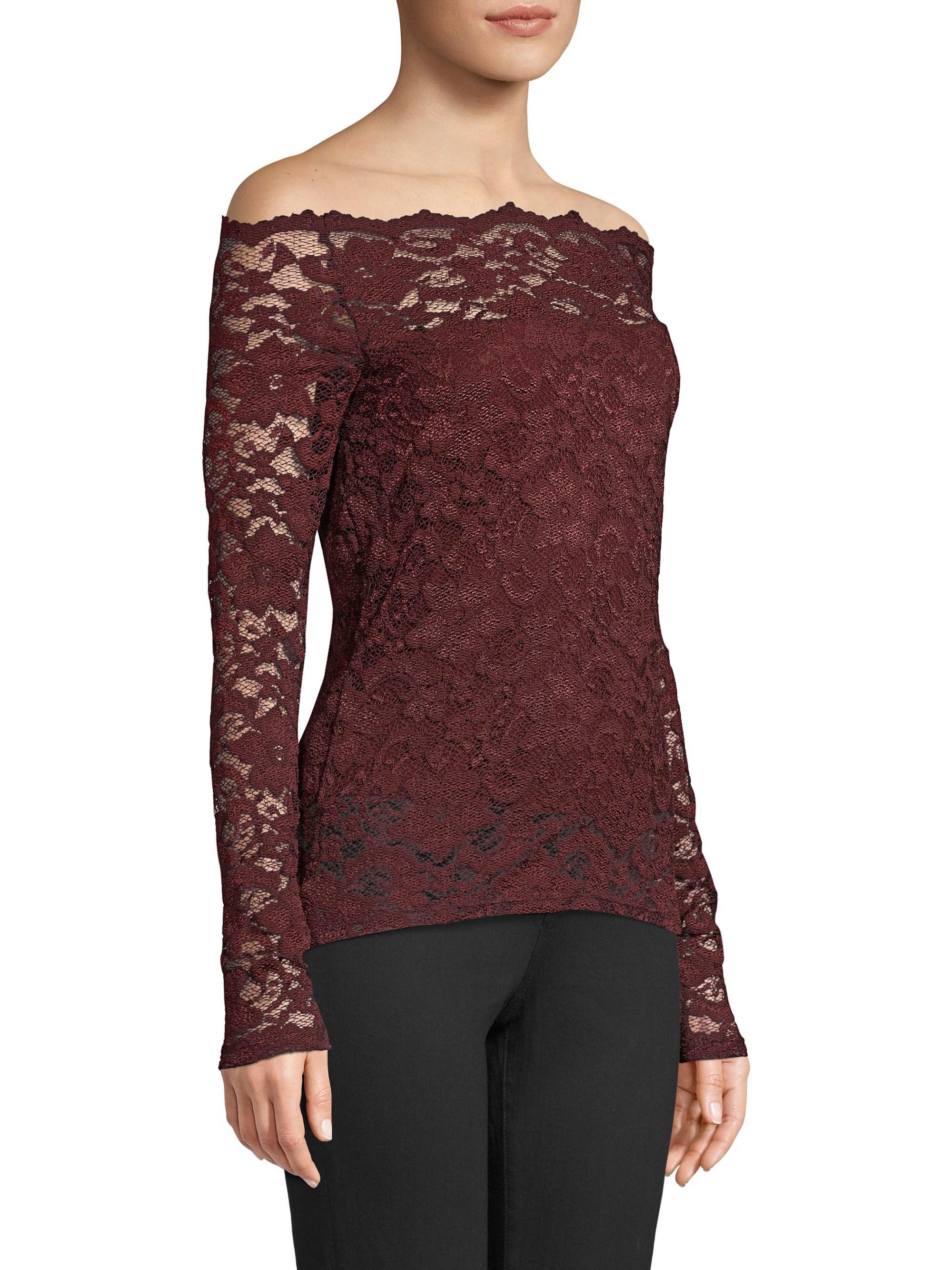 bailey 44 black site lace top