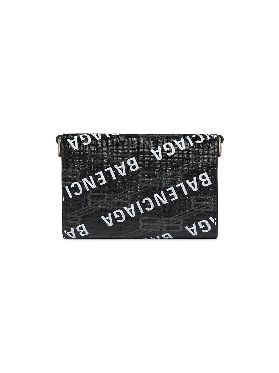 Balenciaga Signature Mini Wallet On Chain Bb Monogram Coated Canvas And