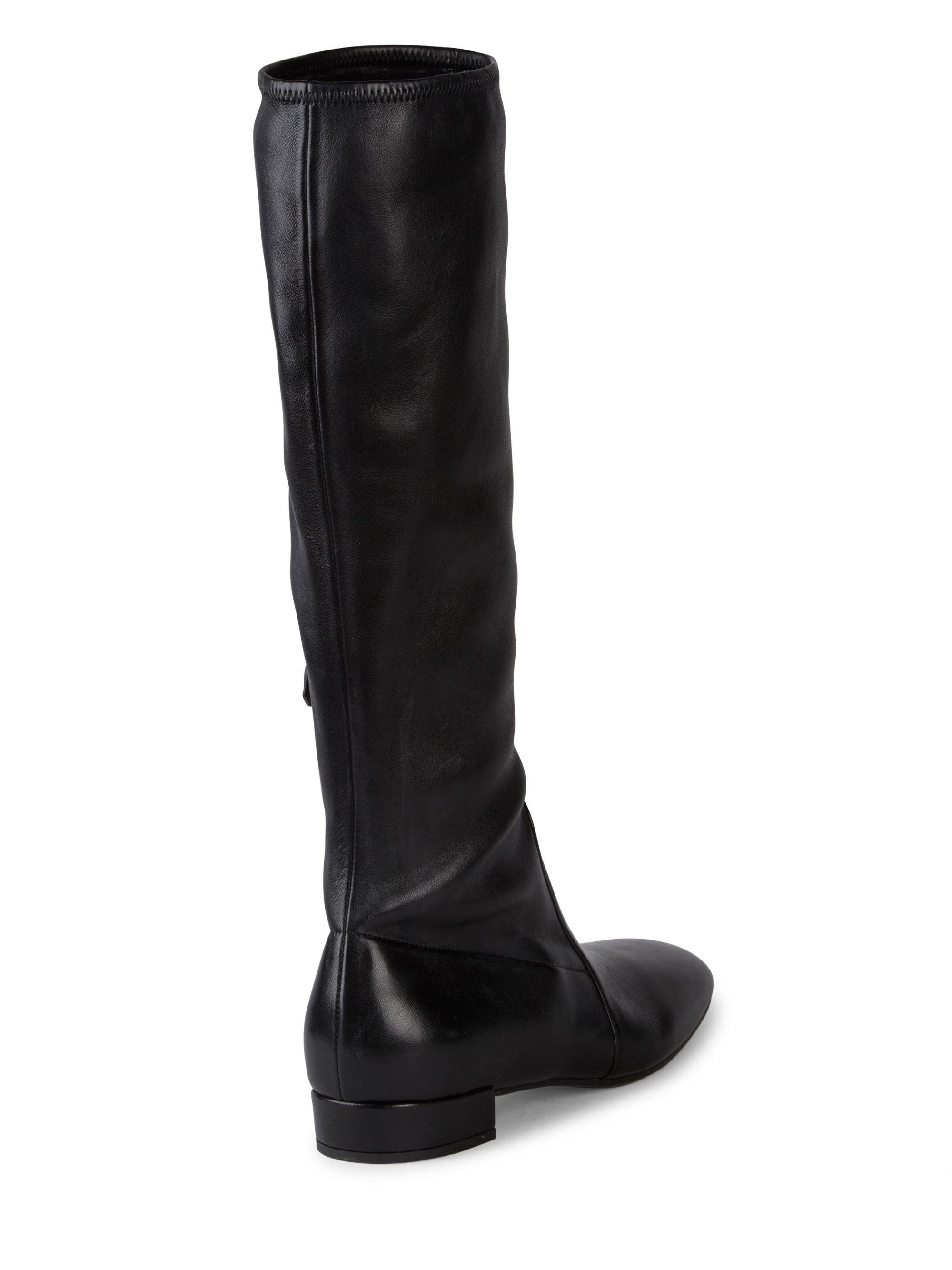 Prada Tall Stretch-leather Boots in Black | Lyst