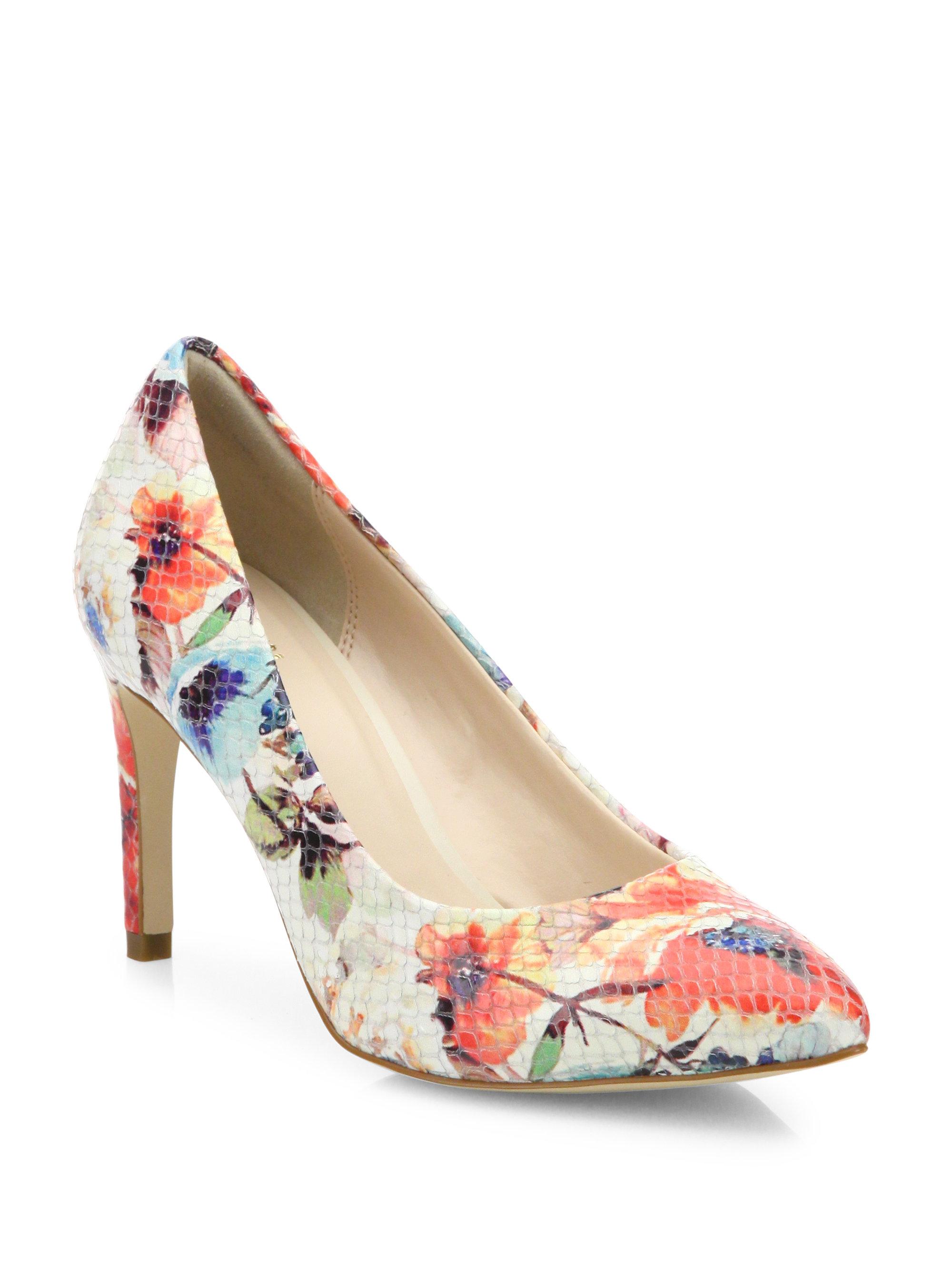 Cole Haan Amelia Grand Floral-print Leather Pumps | Lyst