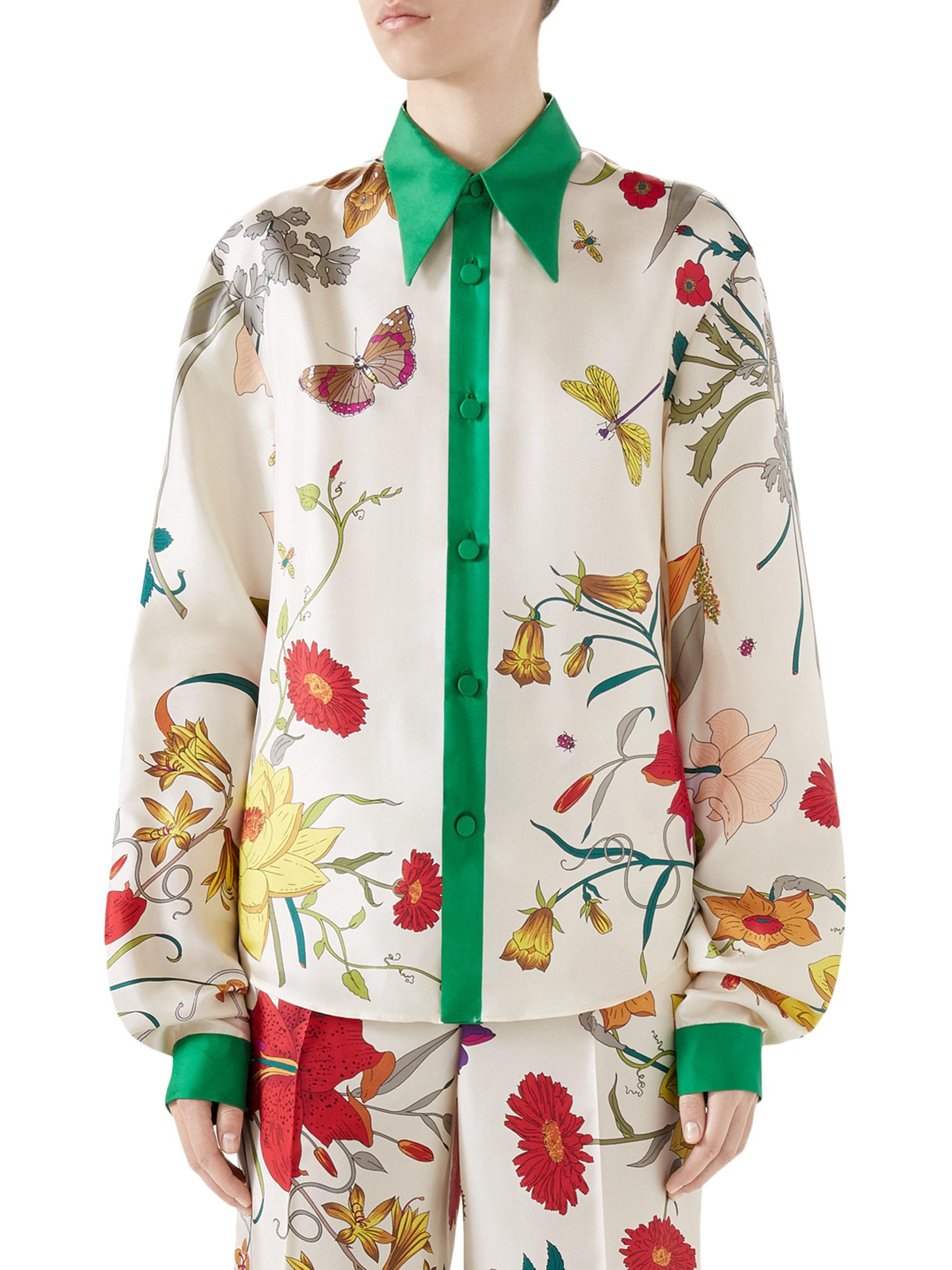 gucci flower blouse
