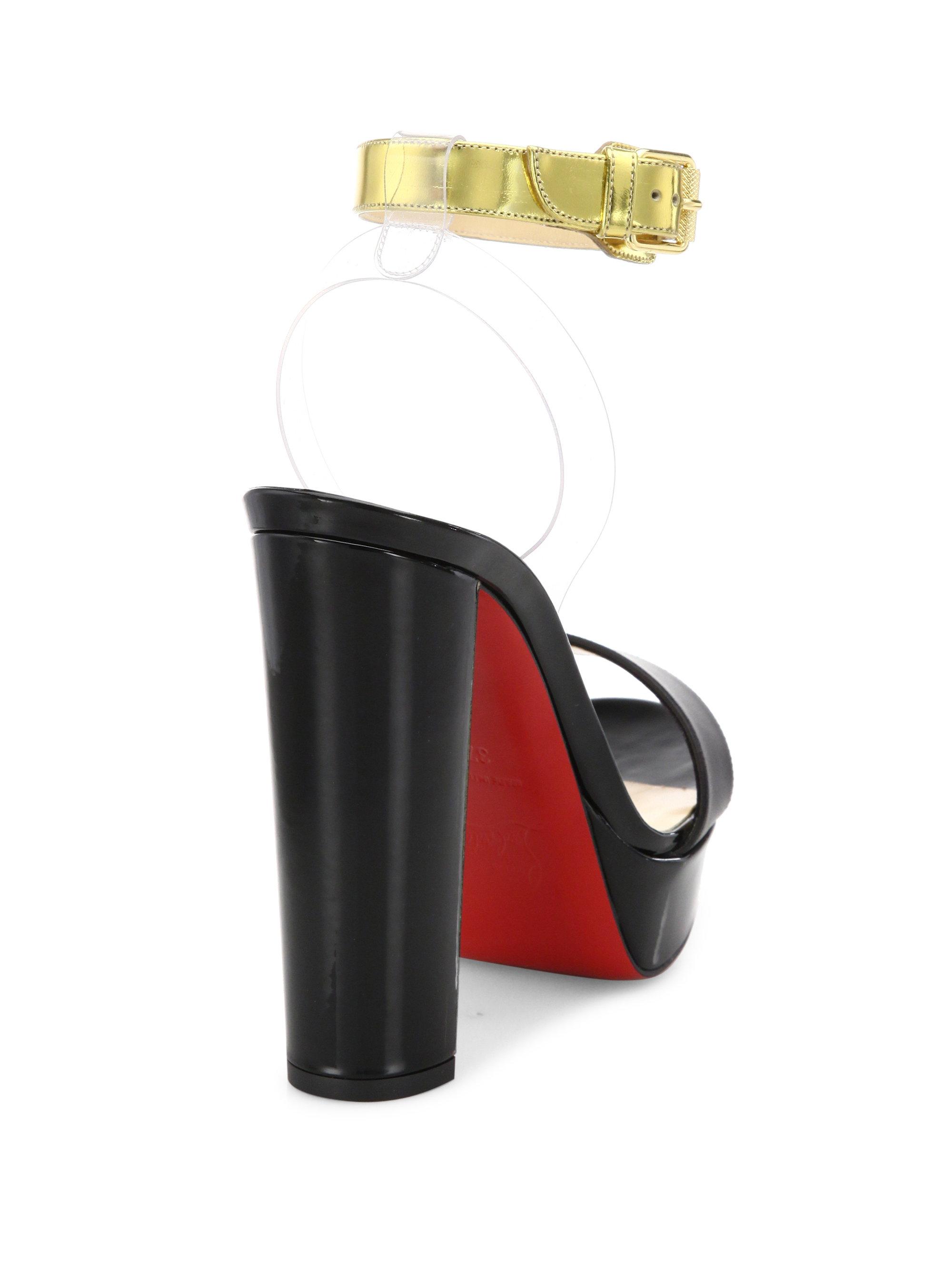christian louboutin tarlatarte pvc & leather sandals