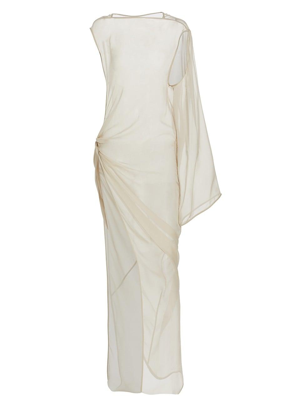 Rick Owens Edfu Silk Chiffon Sheer Gown in White | Lyst