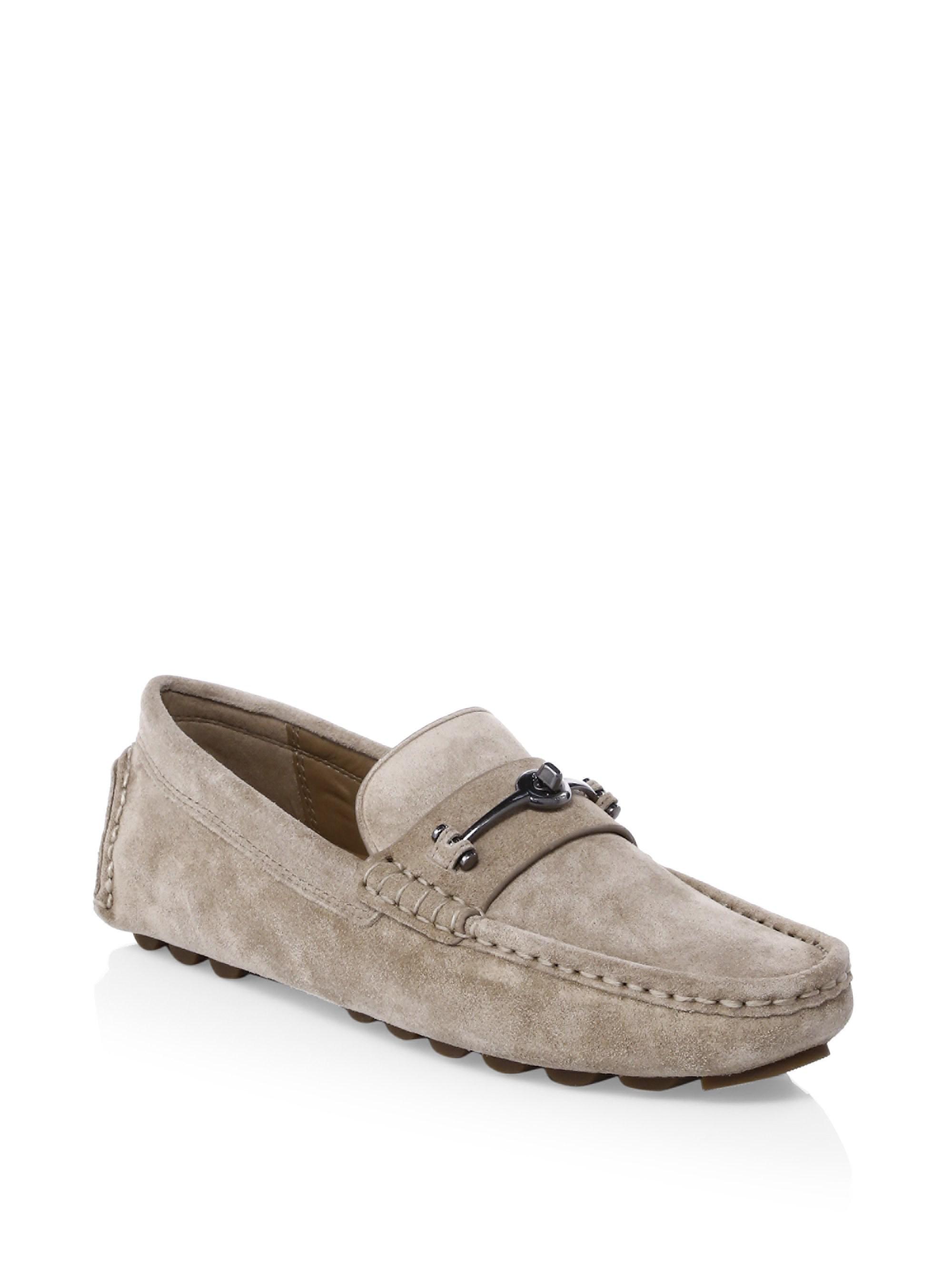 COACH Suede Bit Driver Loafers in Brown for Men Lyst