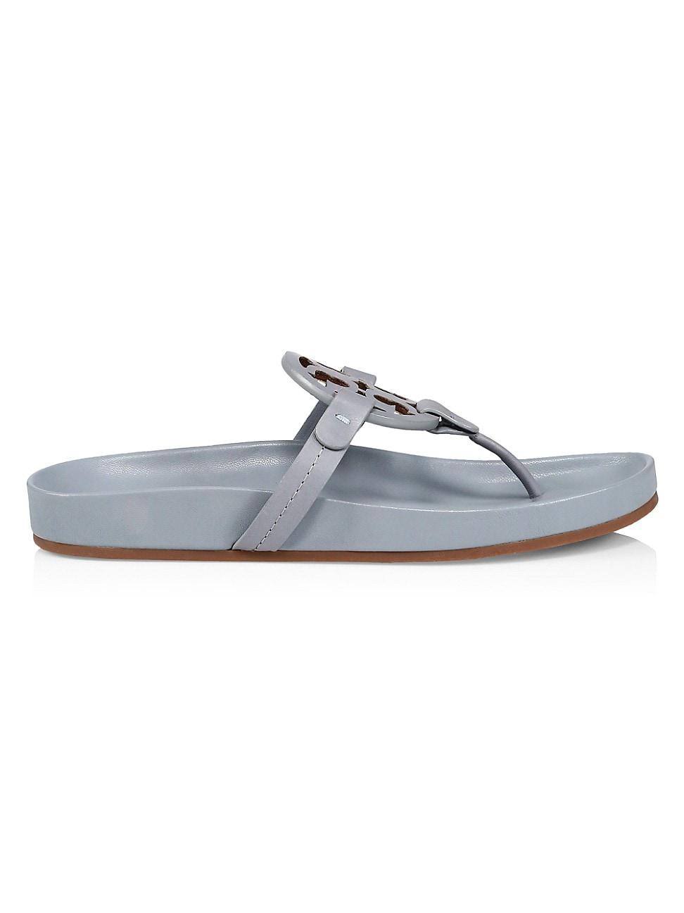 Tory Burch Miller Cloud Leather Thong Slides in Blue | Lyst