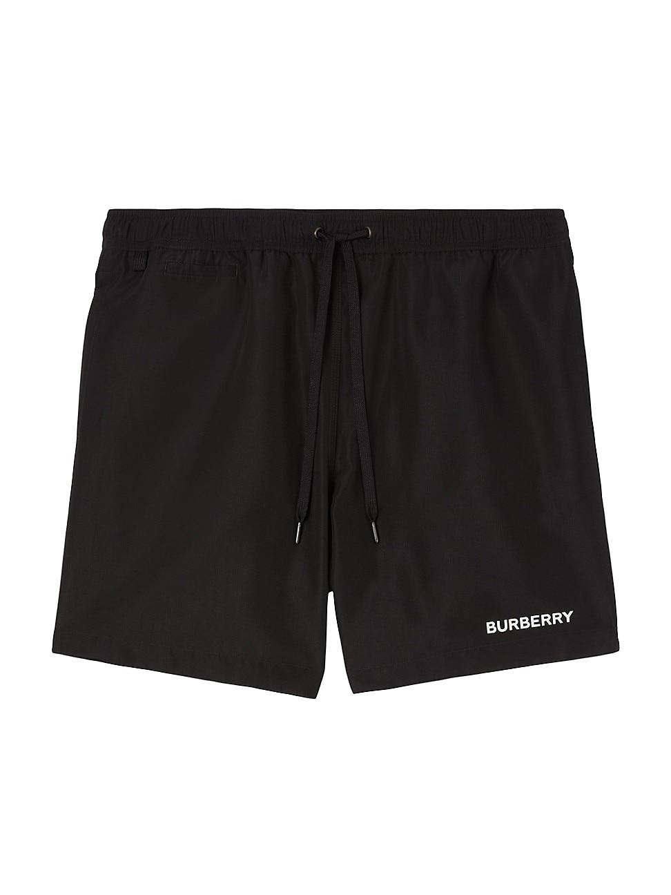 Burberry Martin Logo Swim Shorts in Black for Men | Lyst