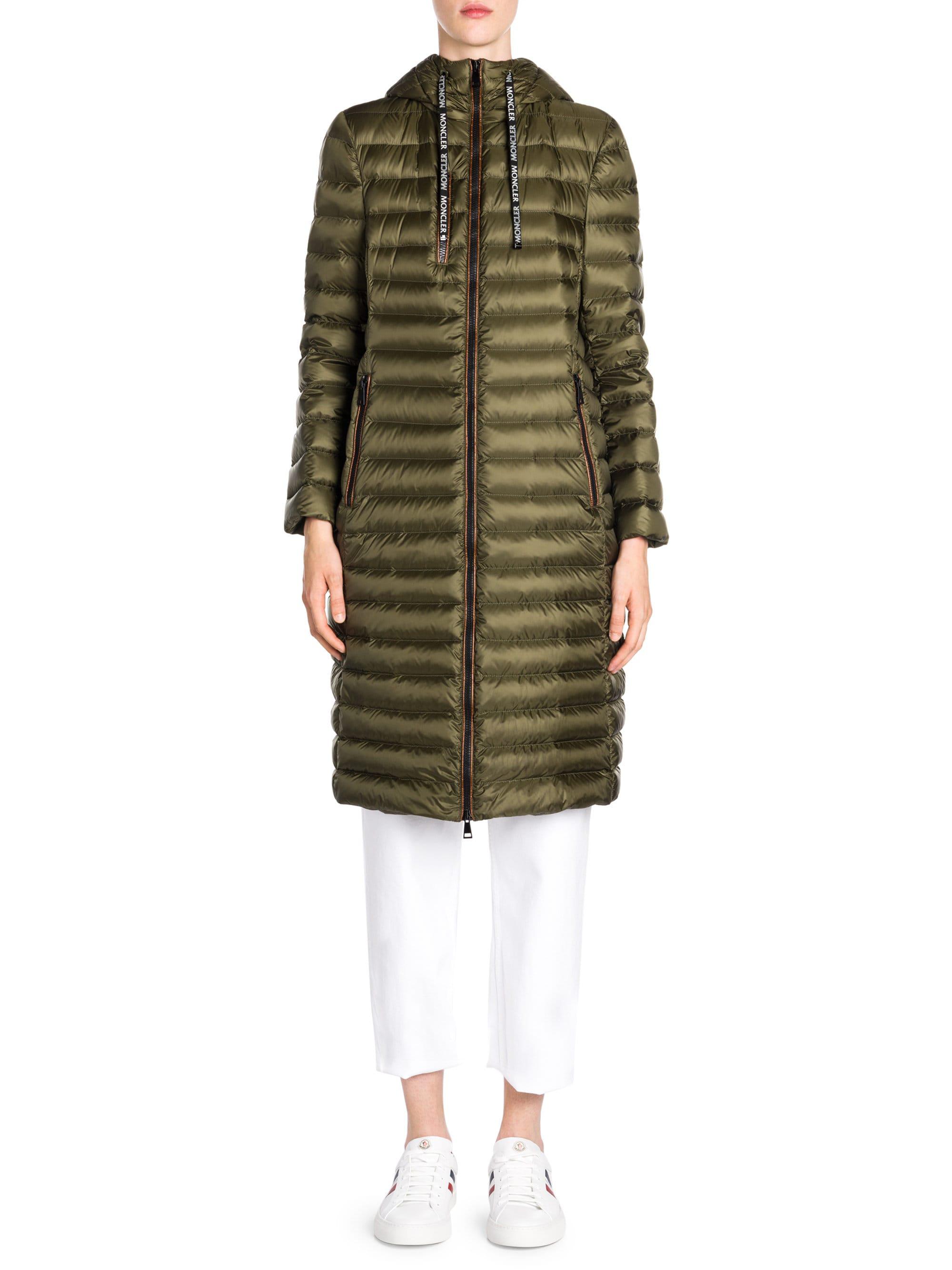 Moncler Suvette X Long Quilted Down Jacket in Dark Green (Green) - Lyst