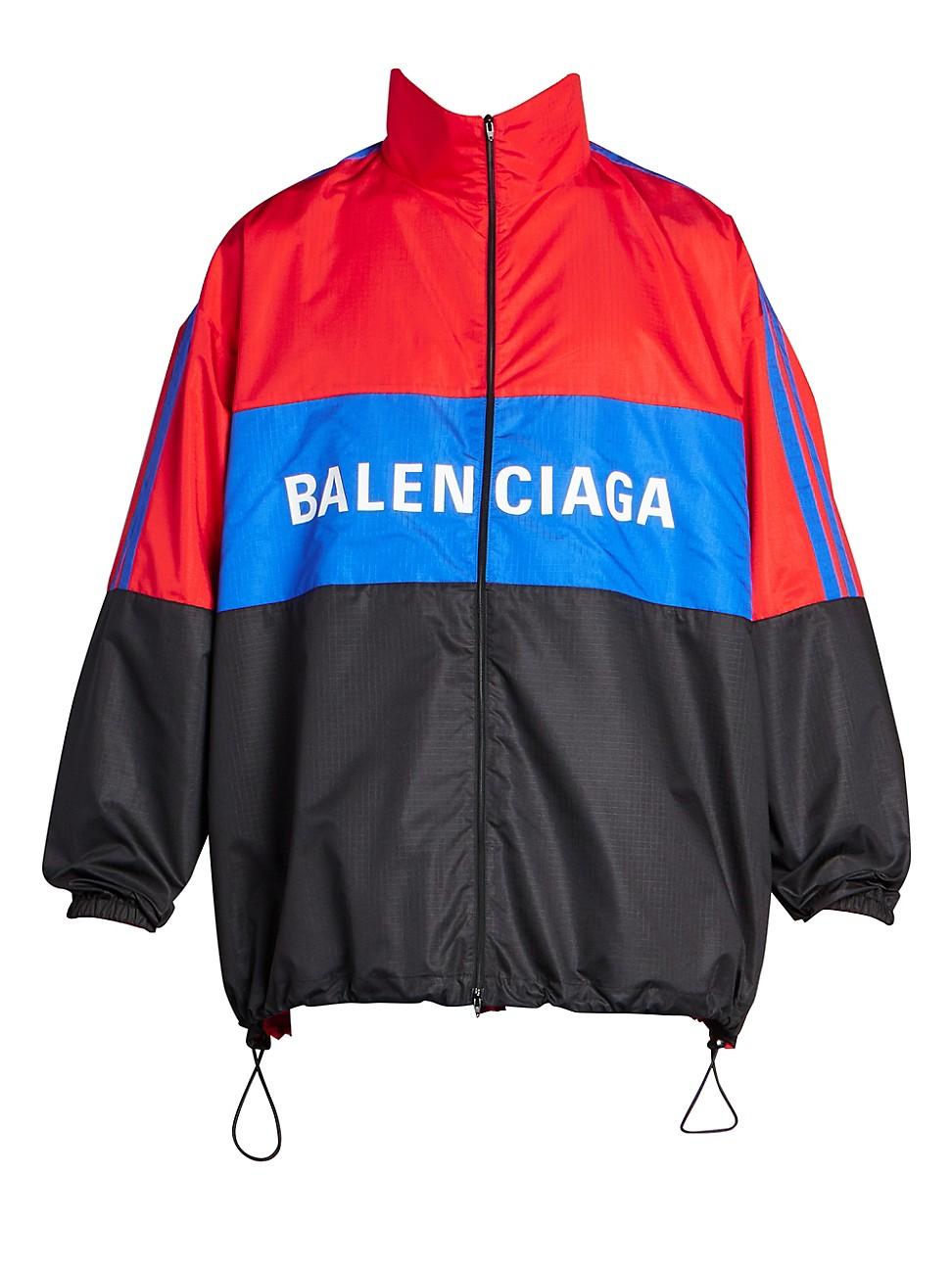 Balenciaga Colorblock Logo Track Jacket in Red for Men | Lyst