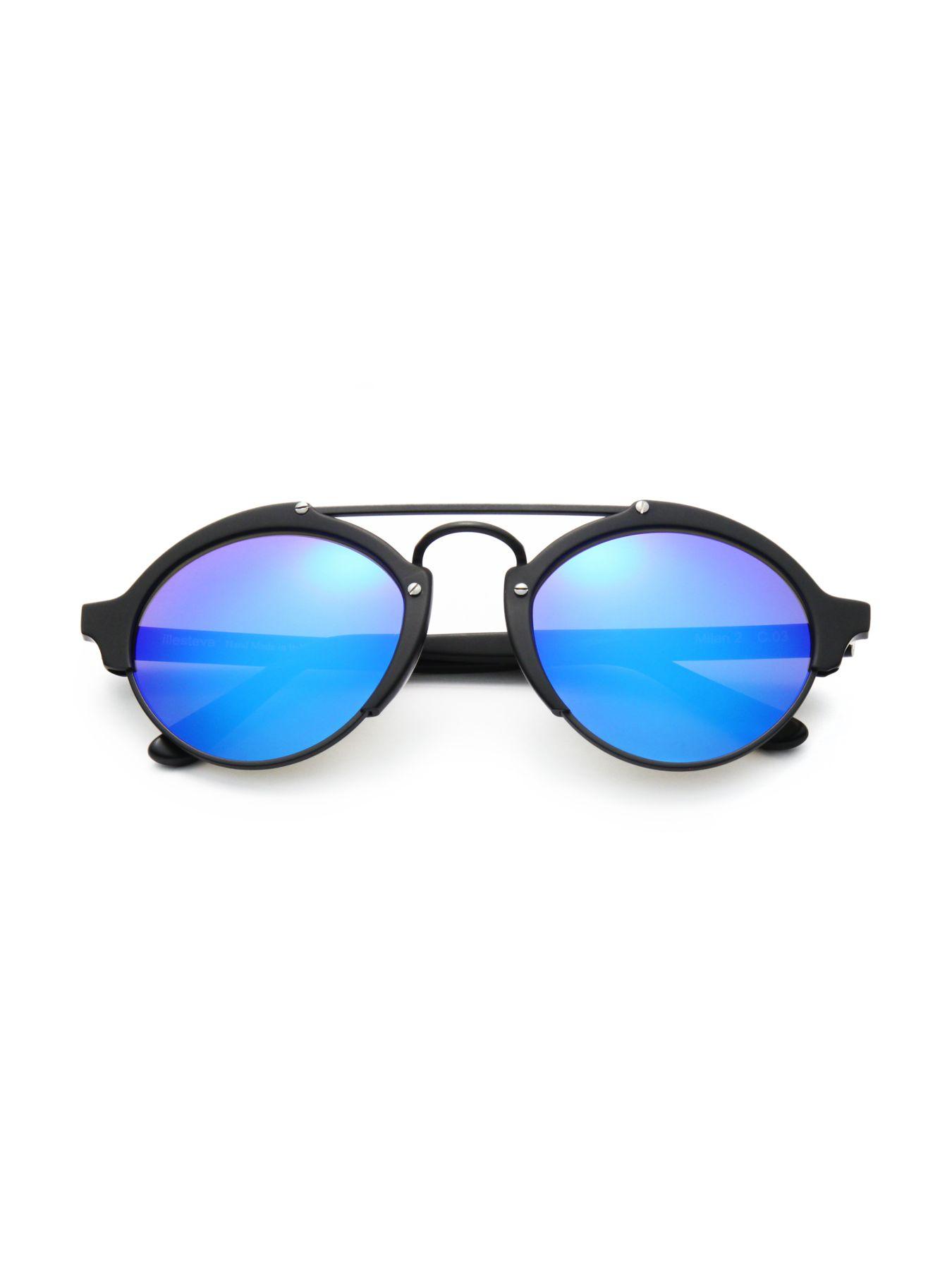Illesteva Milan Ii 54mm Round Sunglasses in Black - Lyst