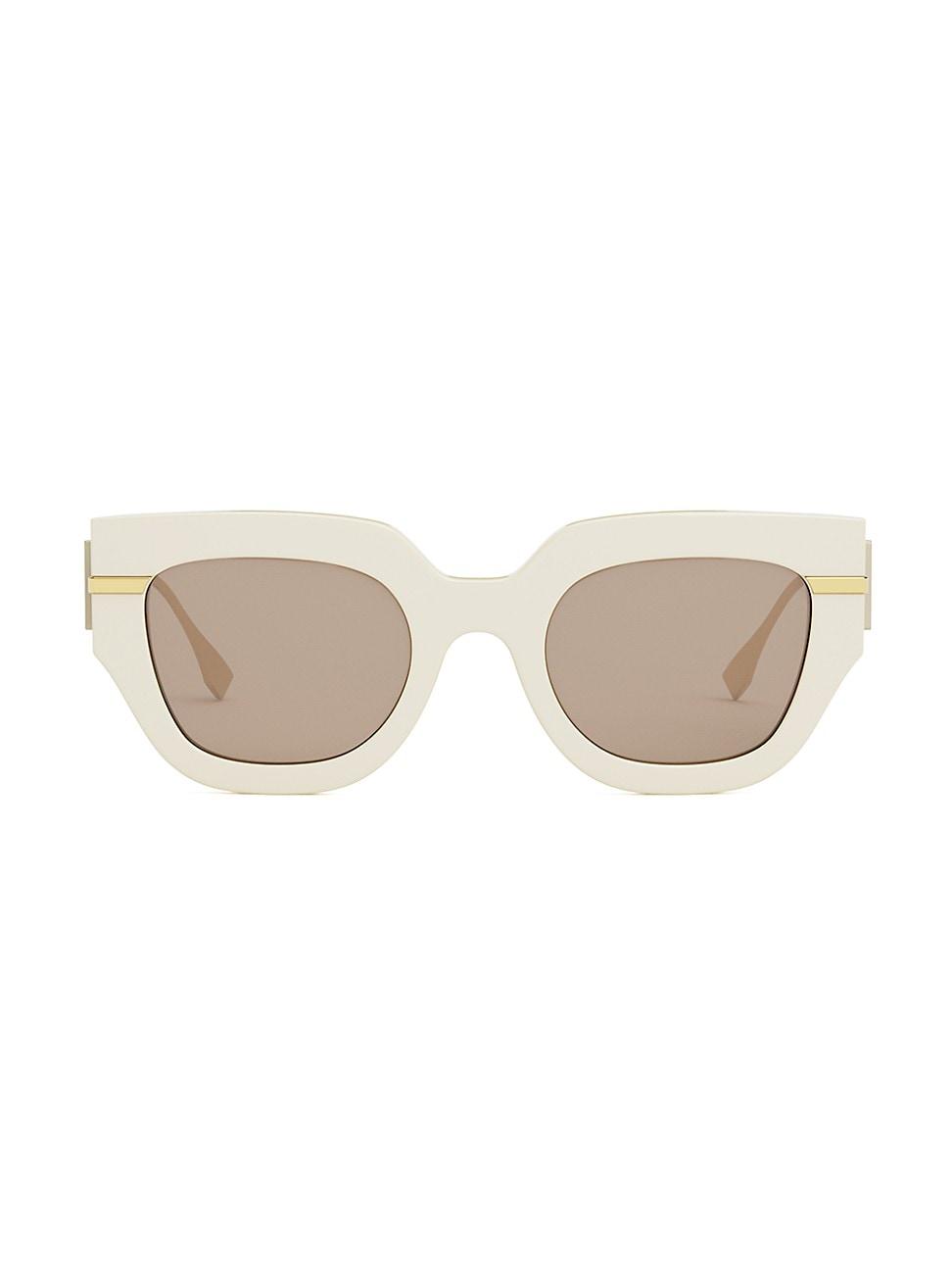 Fendi Graphy 51mm Geometric Sunglasses in Natural | Lyst