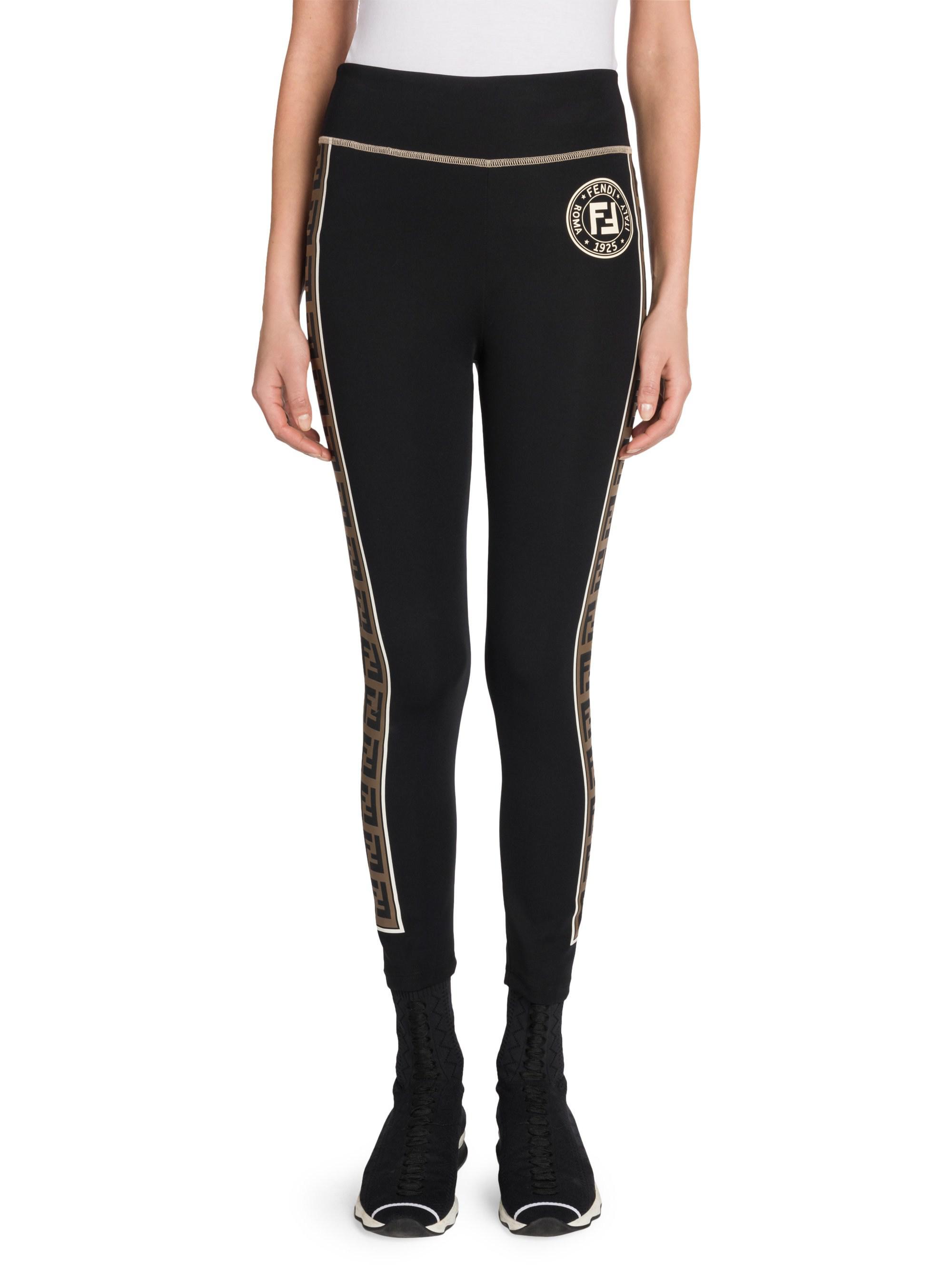 fendi logo stretch leggings