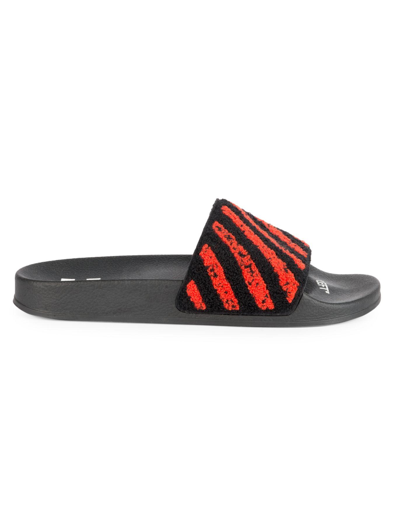 off white flyknit slides