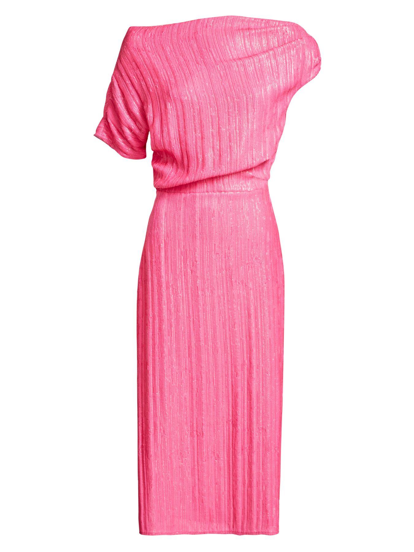 Rachel Comey Asti Sequin Blouson Midi Dress in Hot Pink (Pink) | Lyst