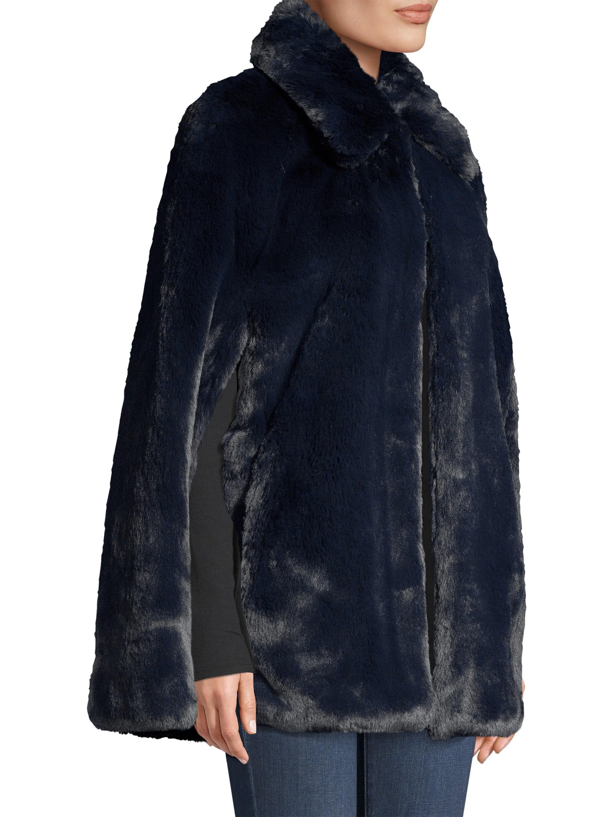burberry faux fur cape