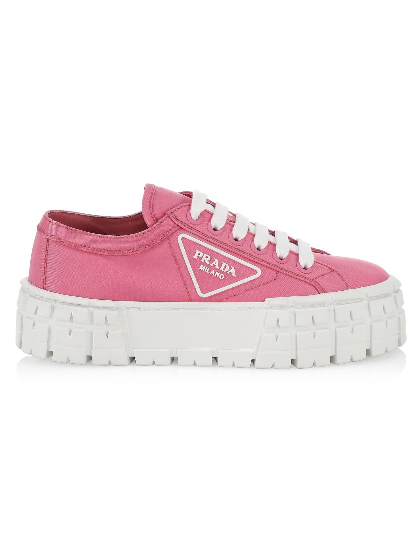 Prada Lug-sole Platform Sneakers in Pink | Lyst