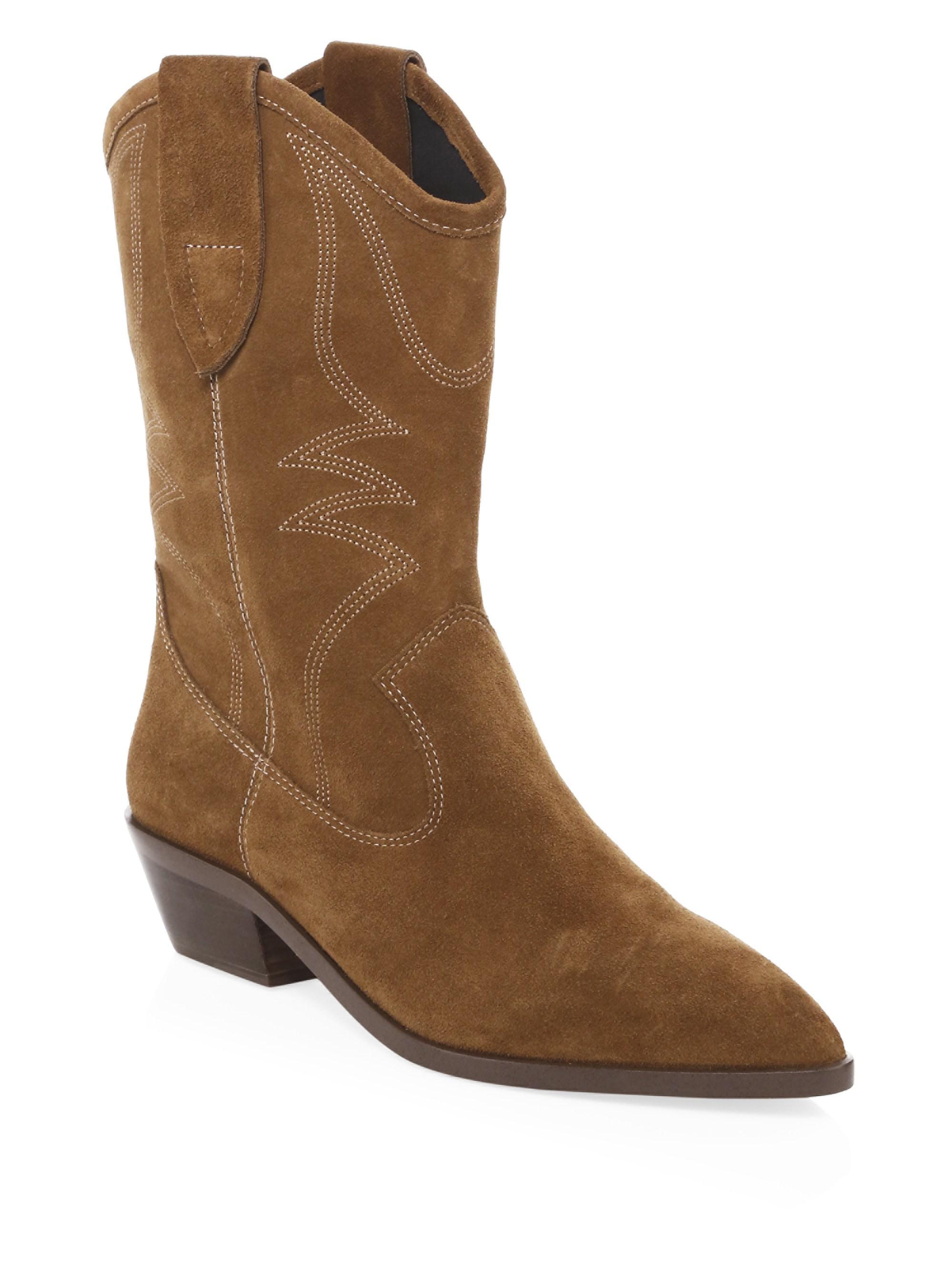 Rebecca Minkoff Kaiegan Suede Cowboy Boots in Brown - Lyst