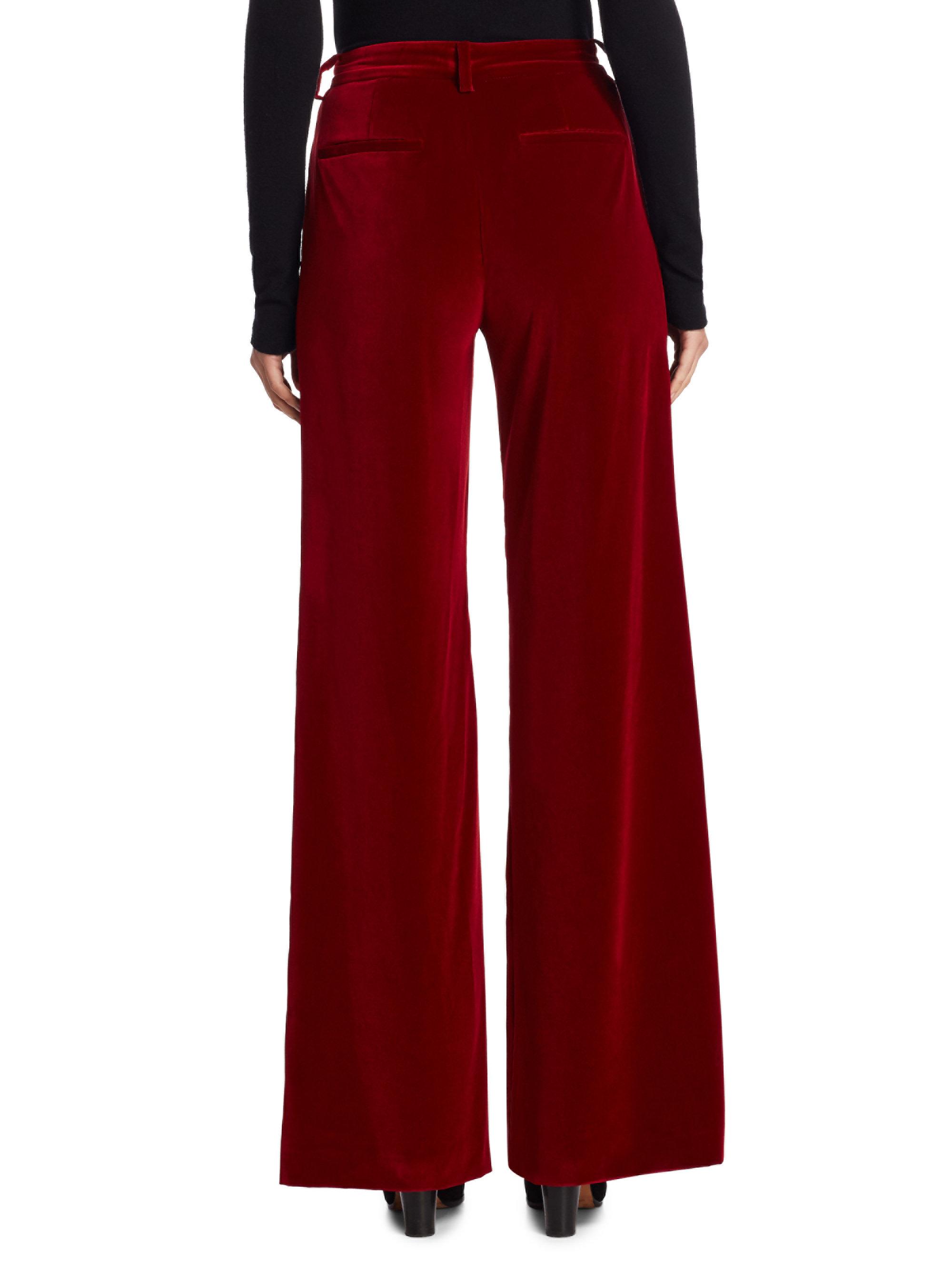 Alice + Olivia Synthetic Paulette High-rise Tuxedo Pant in Deep Ruby ...