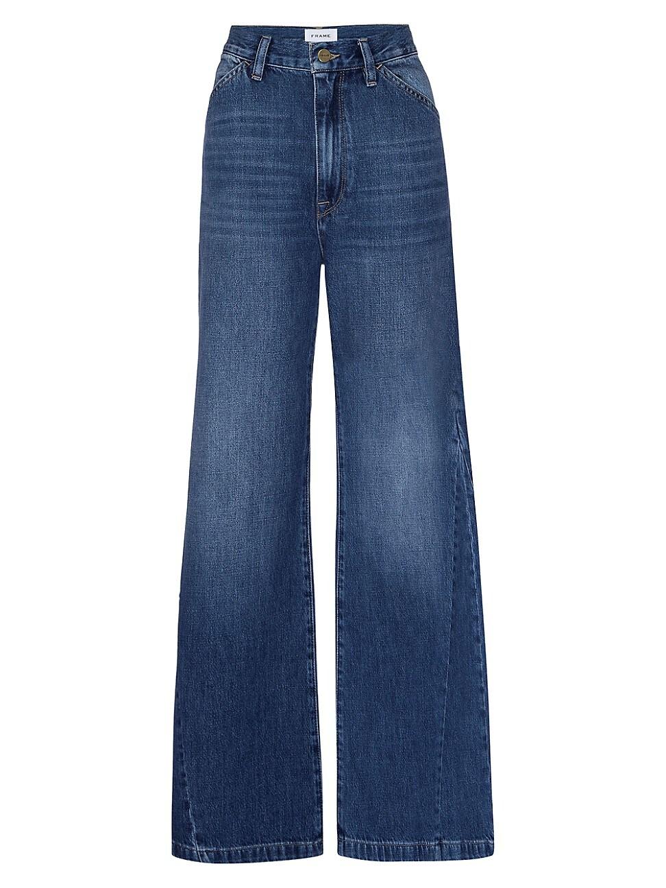 FRAME Le Baggy Palazzo Flared Leg Jeans in Blue | Lyst