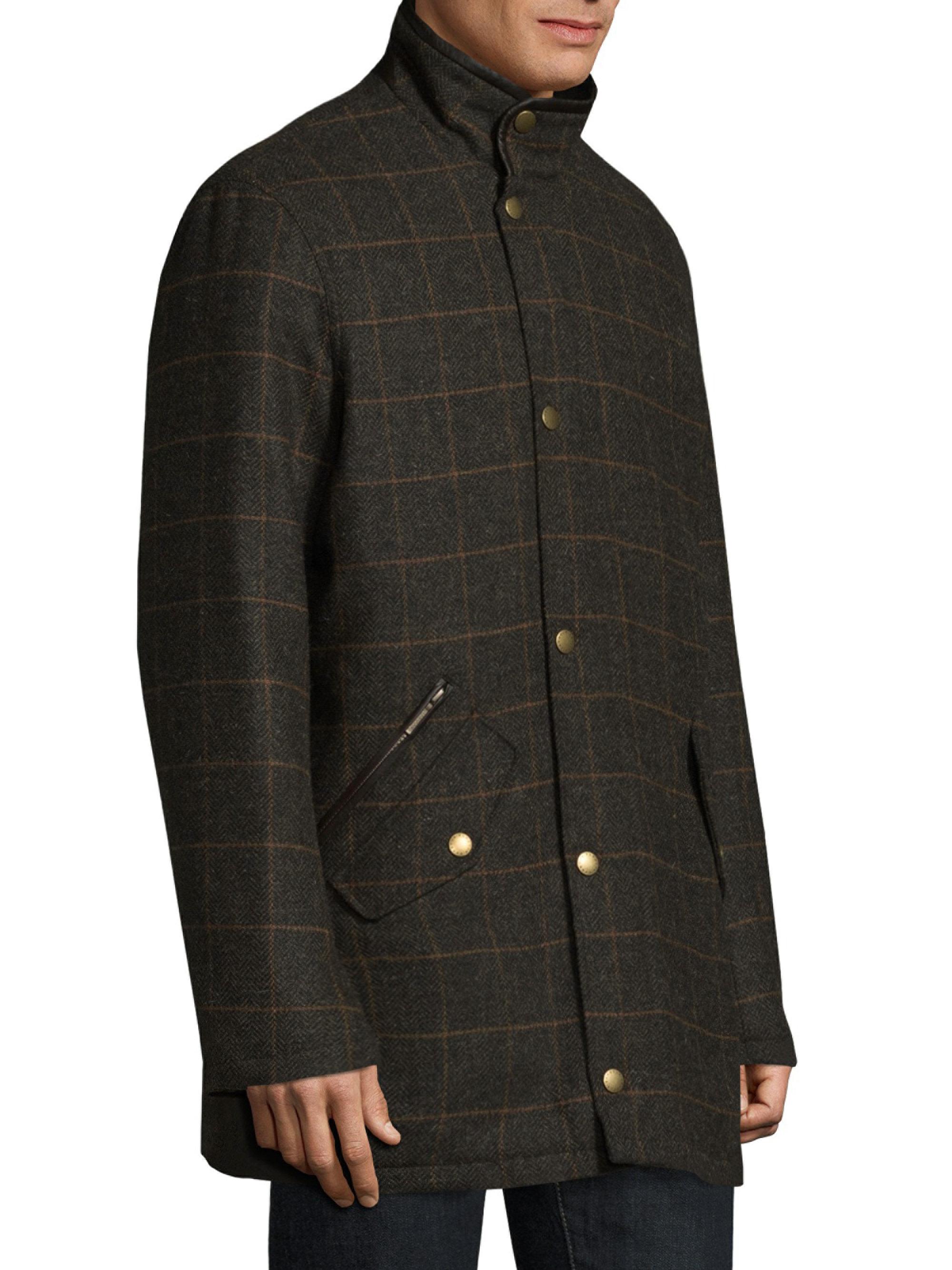 Barbour Tweed Highneck Jacket in Olive (Green) for Men - Lyst