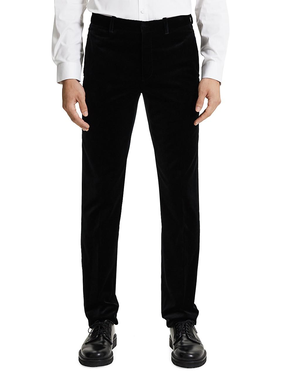 Theory Mayer Velvet Straightleg Tuxedo Pants in Black for Men Lyst