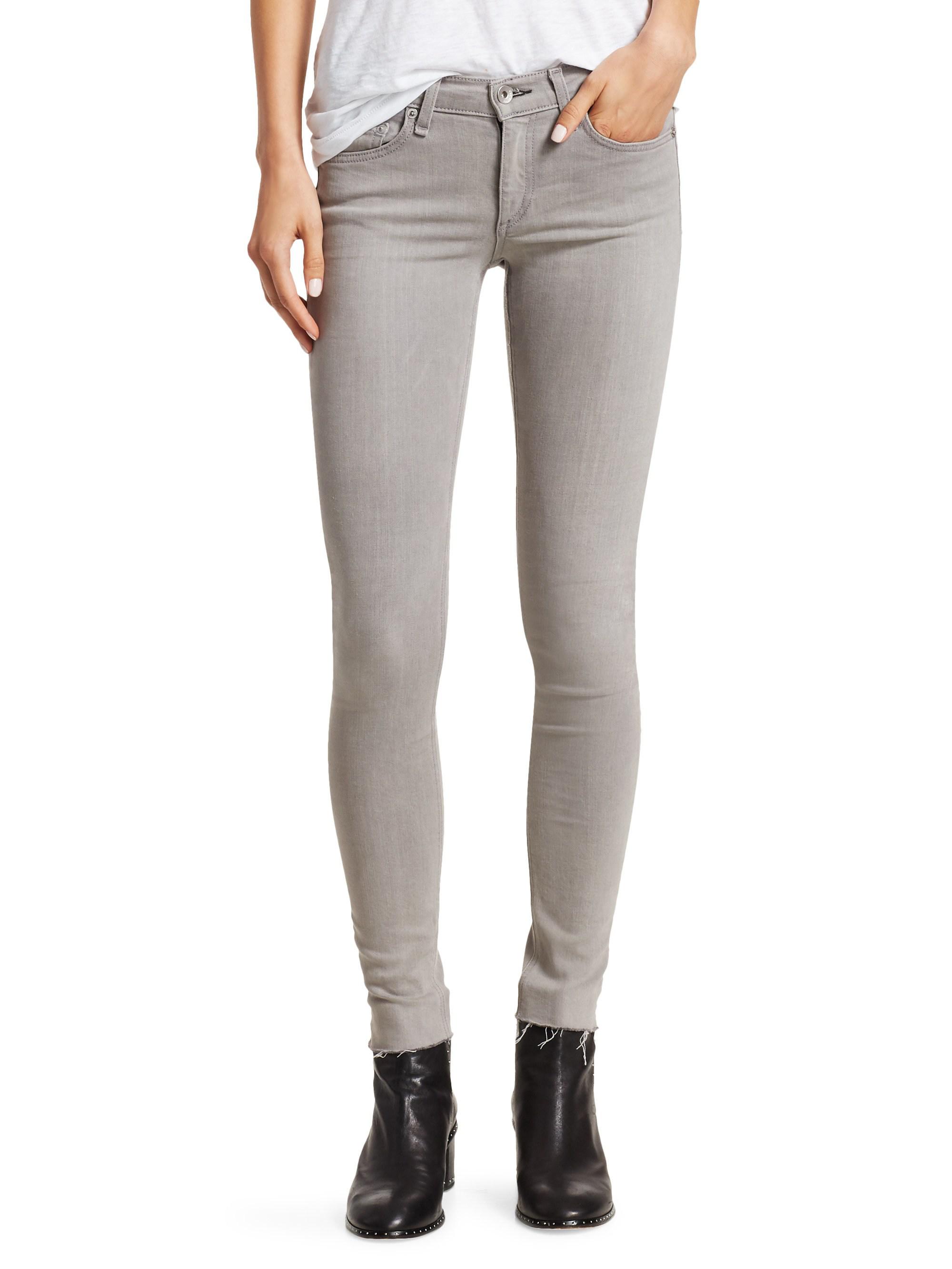 rag and bone raw hem ankle skinny jeans