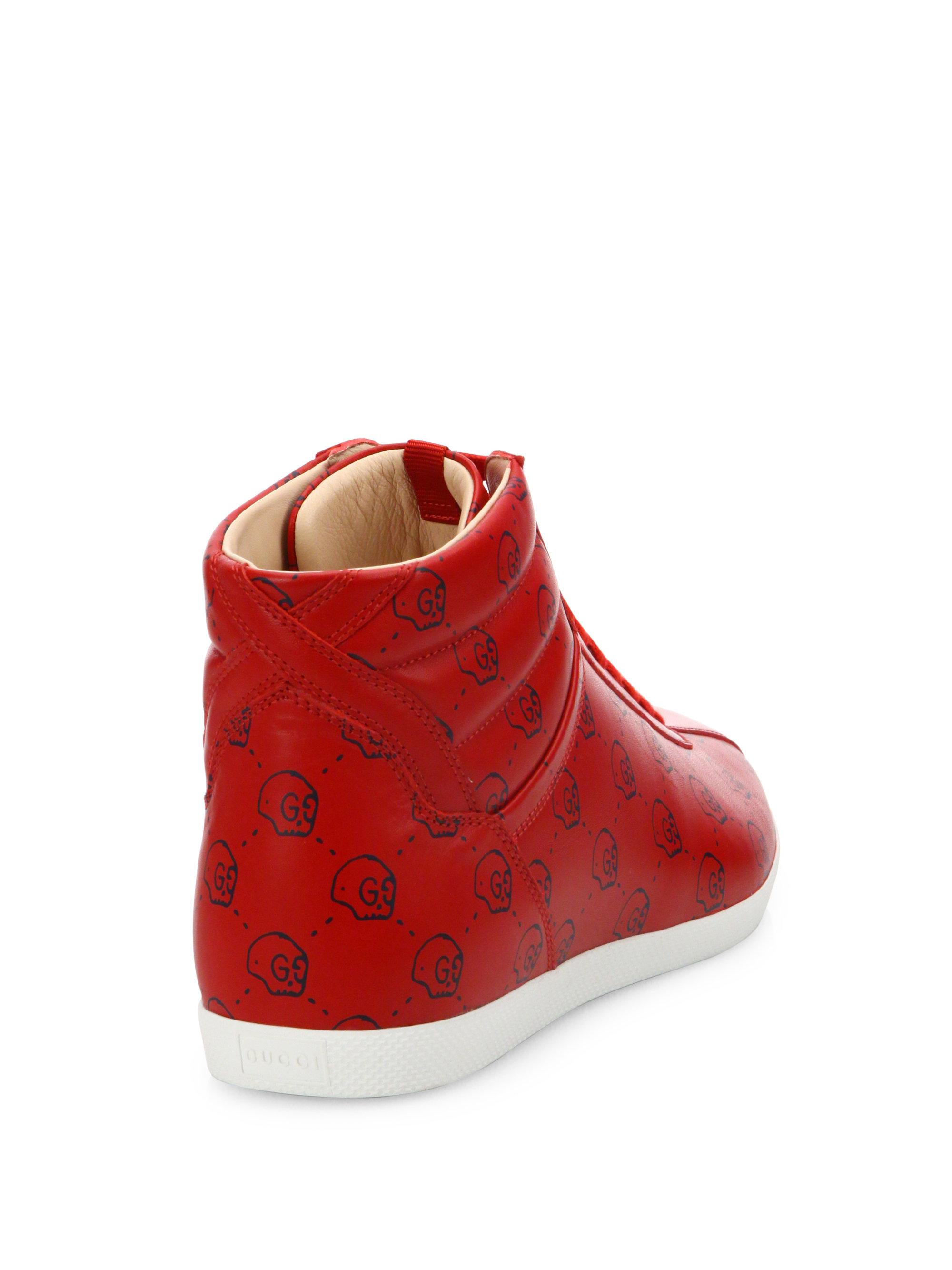 Gucci Ghost Lace-up Sneakers in Red for Men | Lyst