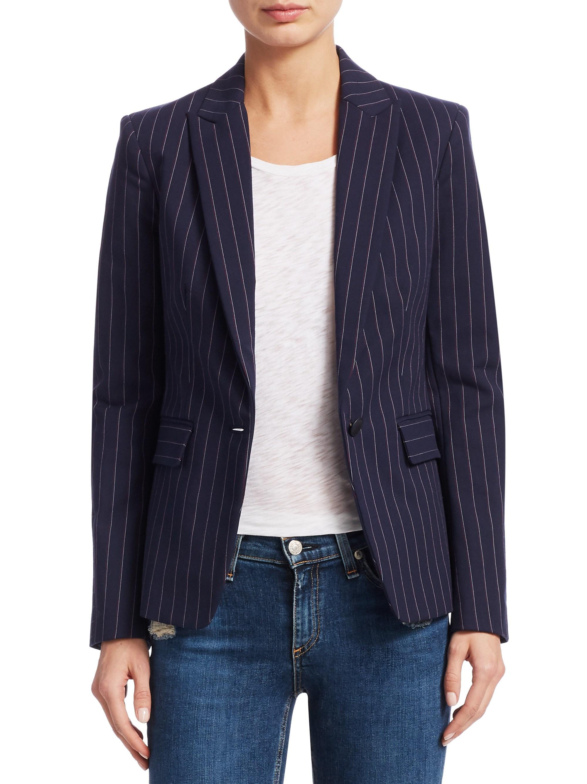 Rag & Bone Lexington Pinstripe Blazer in Blue Lyst