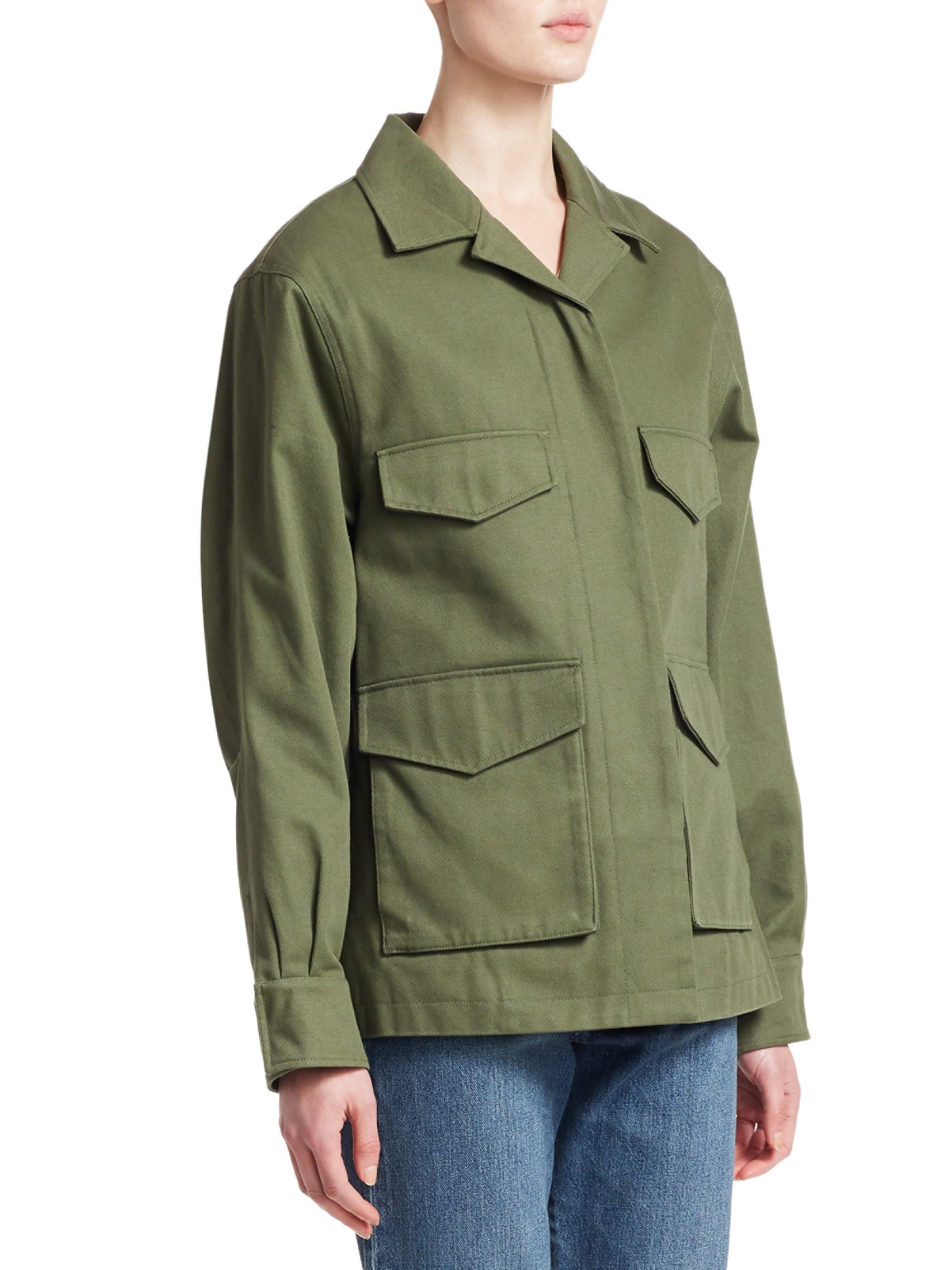 Totême Cotton Avignon Utility Jacket in Olive (Green) - Lyst