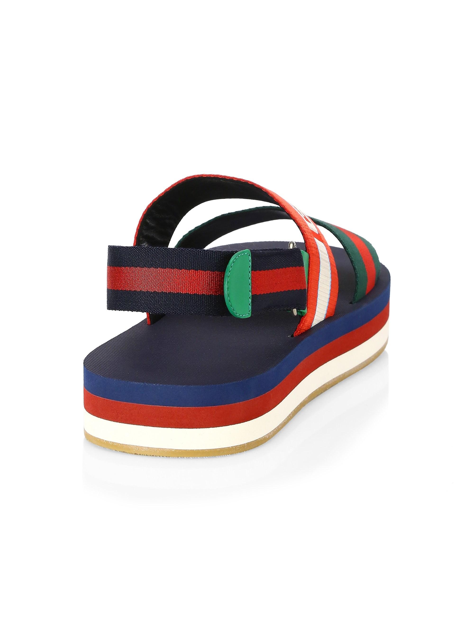 gucci stripe strap sandal