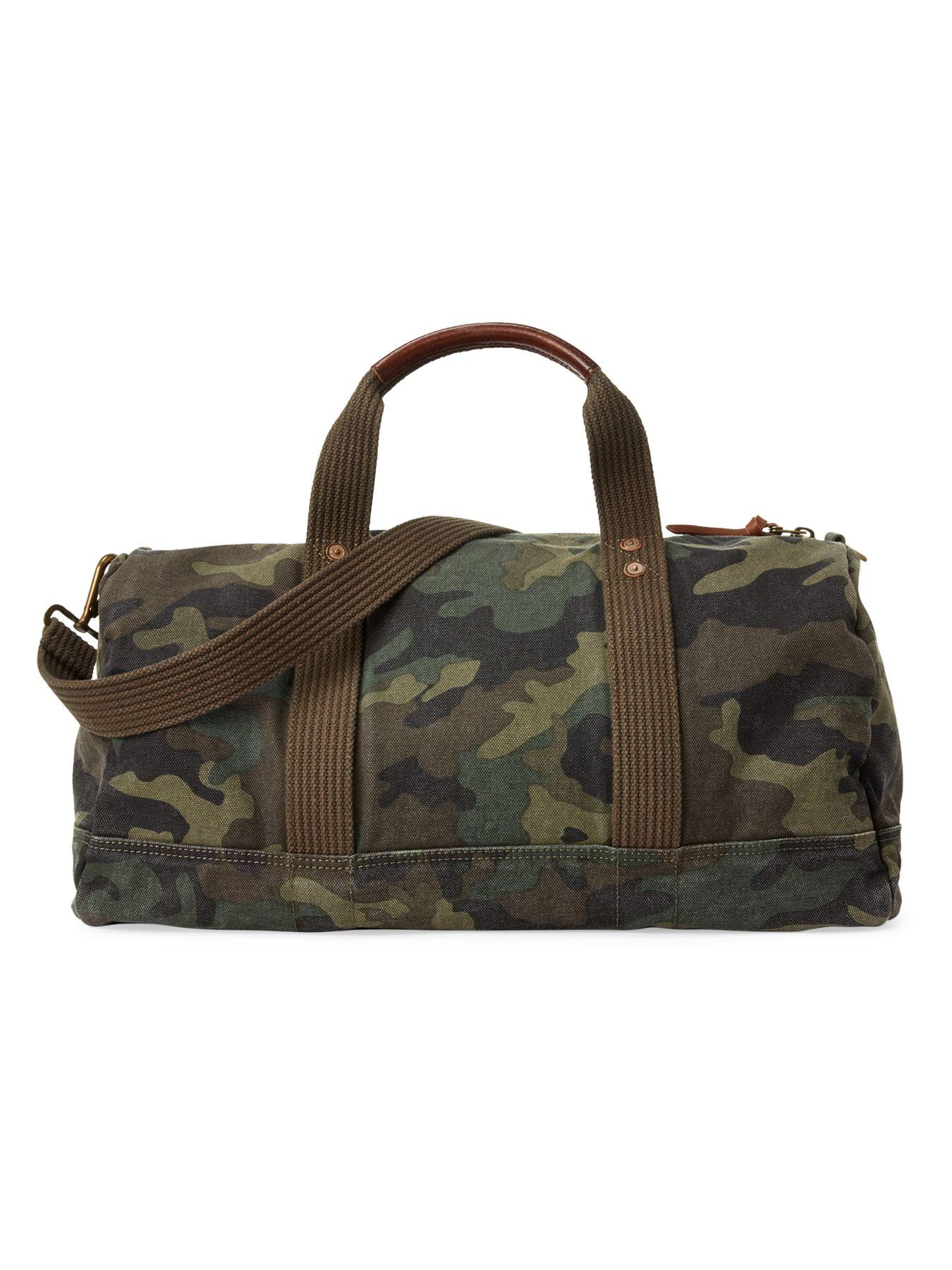 Steve Madden Men's Canvas Camo Patchwork Duffel Bag - Green