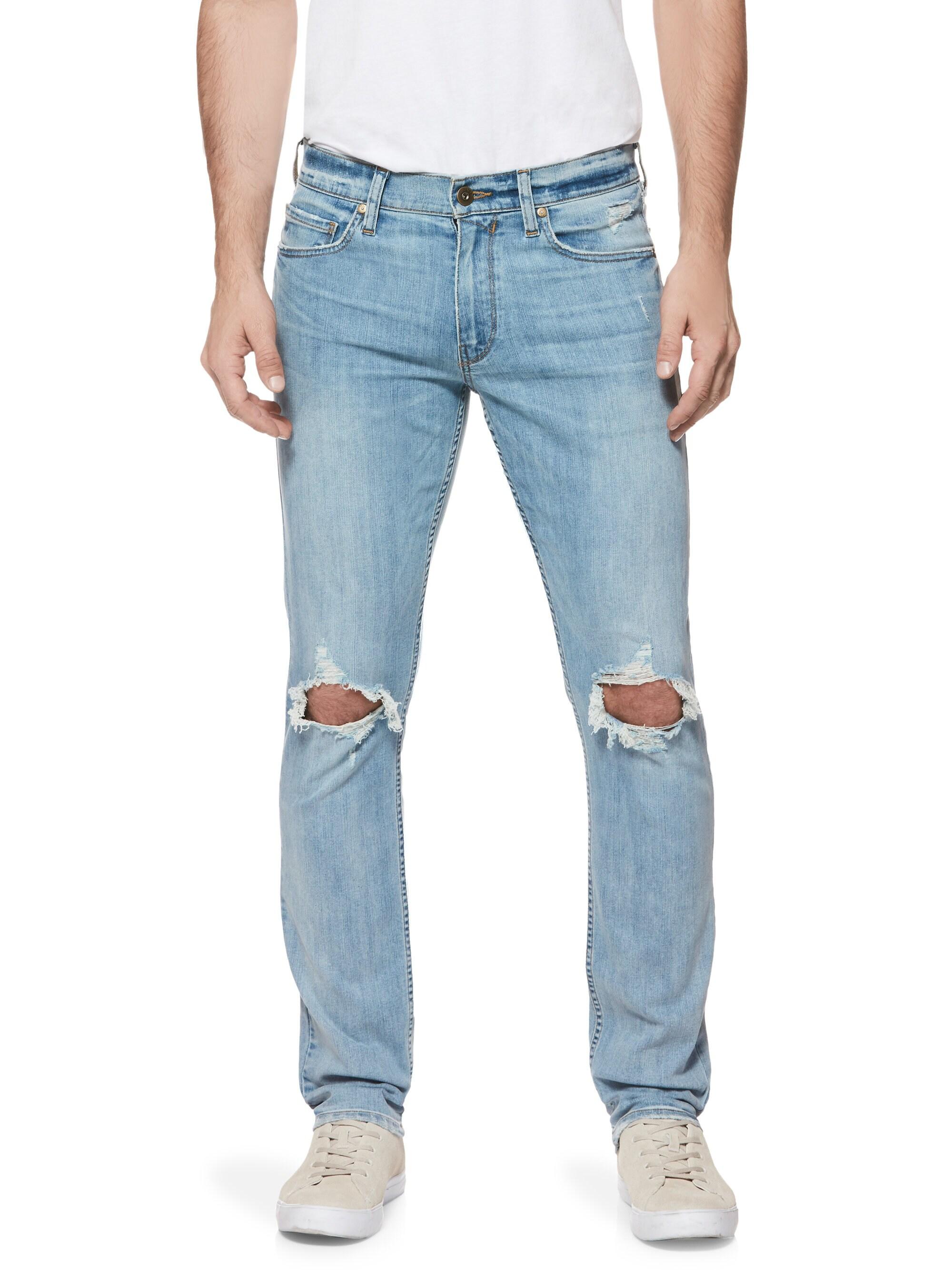 PAIGE Denim Lennox Modern Slim-fit Distressed Jeans in Blue for Men - Lyst