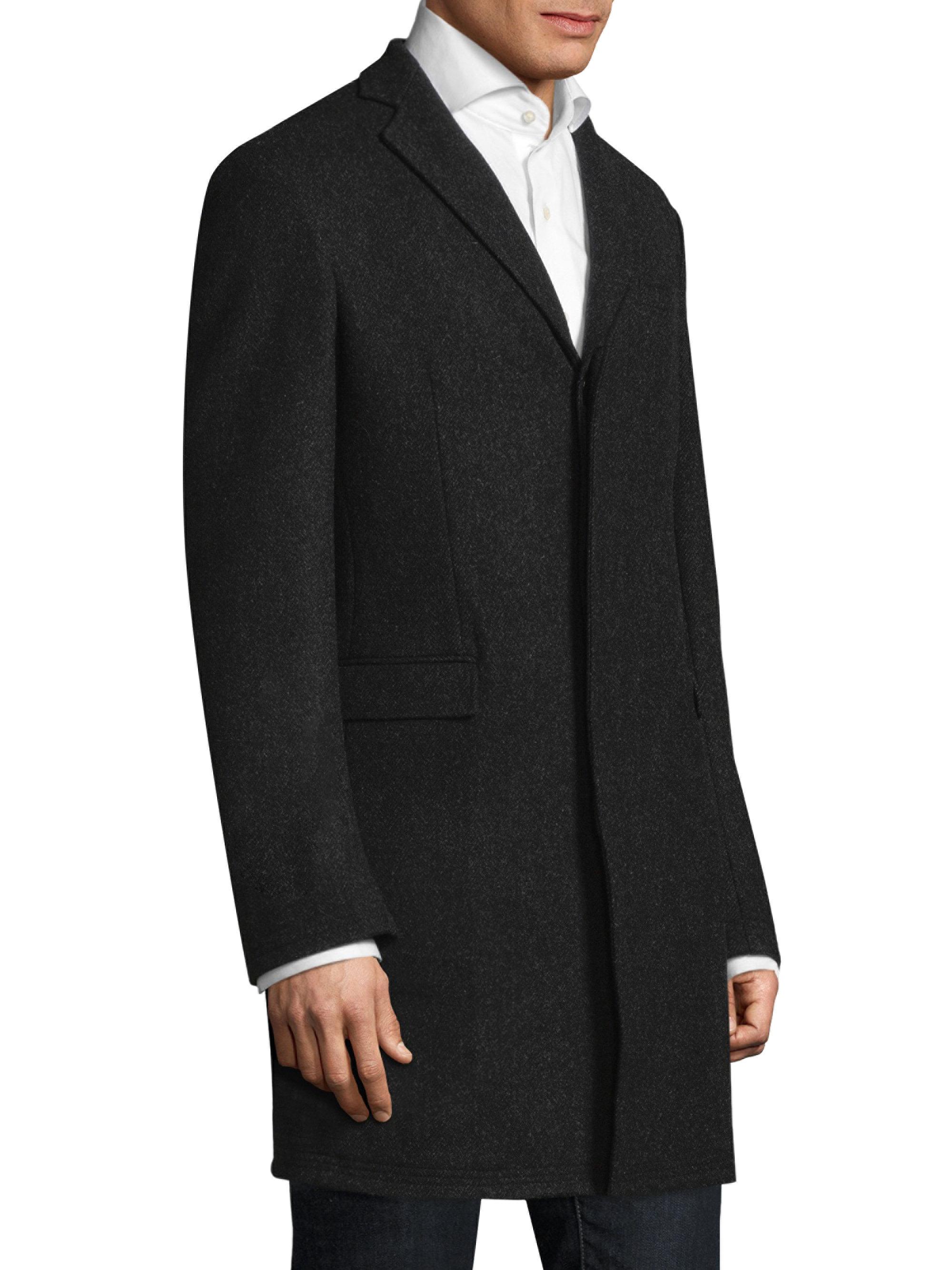 Polo Ralph Lauren Wool Morgan Paddock Top Coat in Charcoal Black (Black)  for Men - Lyst