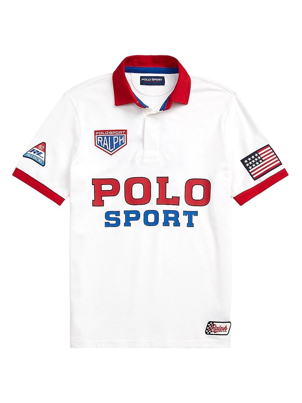 超希少】Polo Ralph Lauren Rugby Shirt 白ロゴ刺繍-