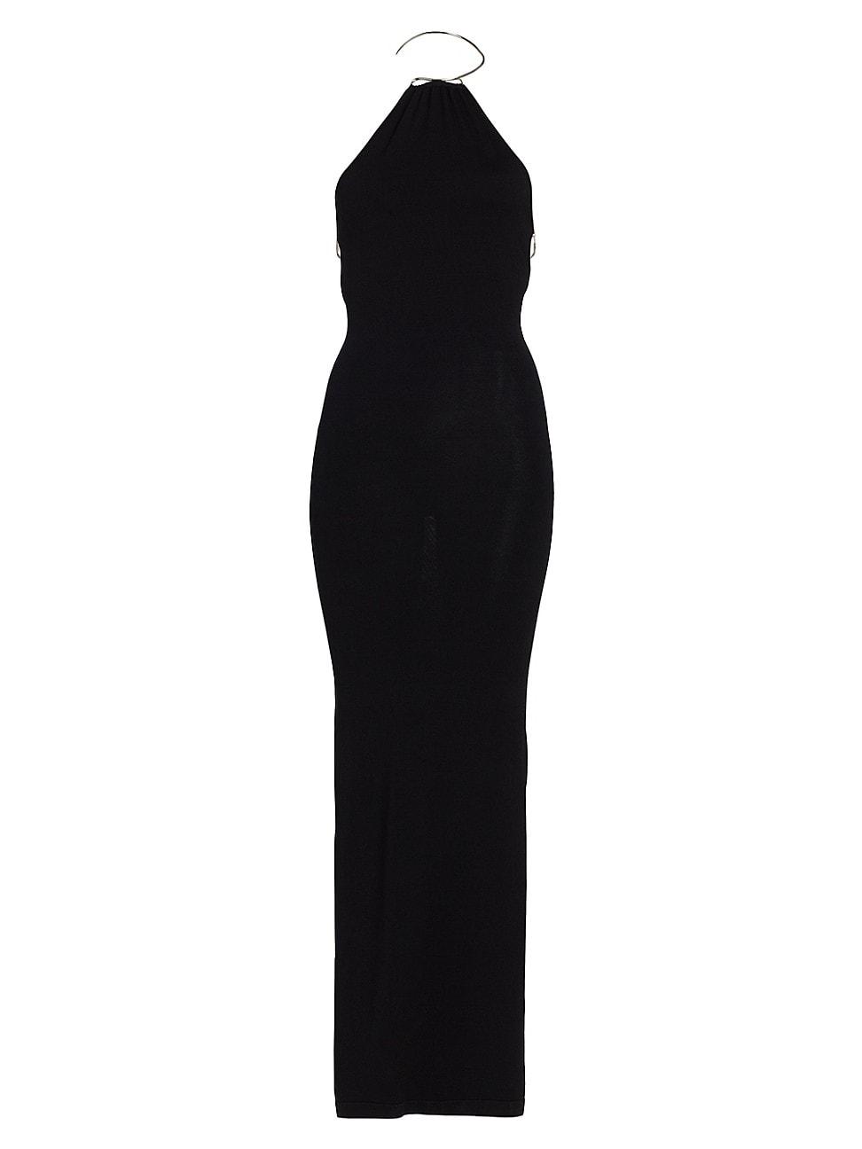 AYA MUSE Clava Halterneck Floor-length Dress in Black | Lyst
