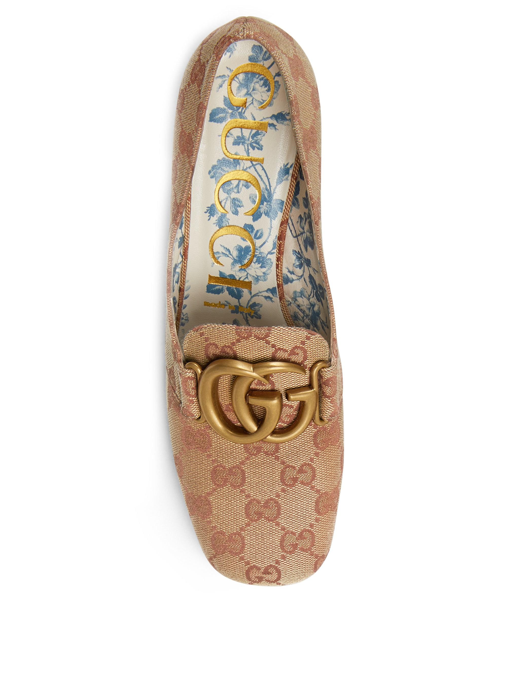 Gucci GG Canvas Mid-heel Pump With Double G | Lyst