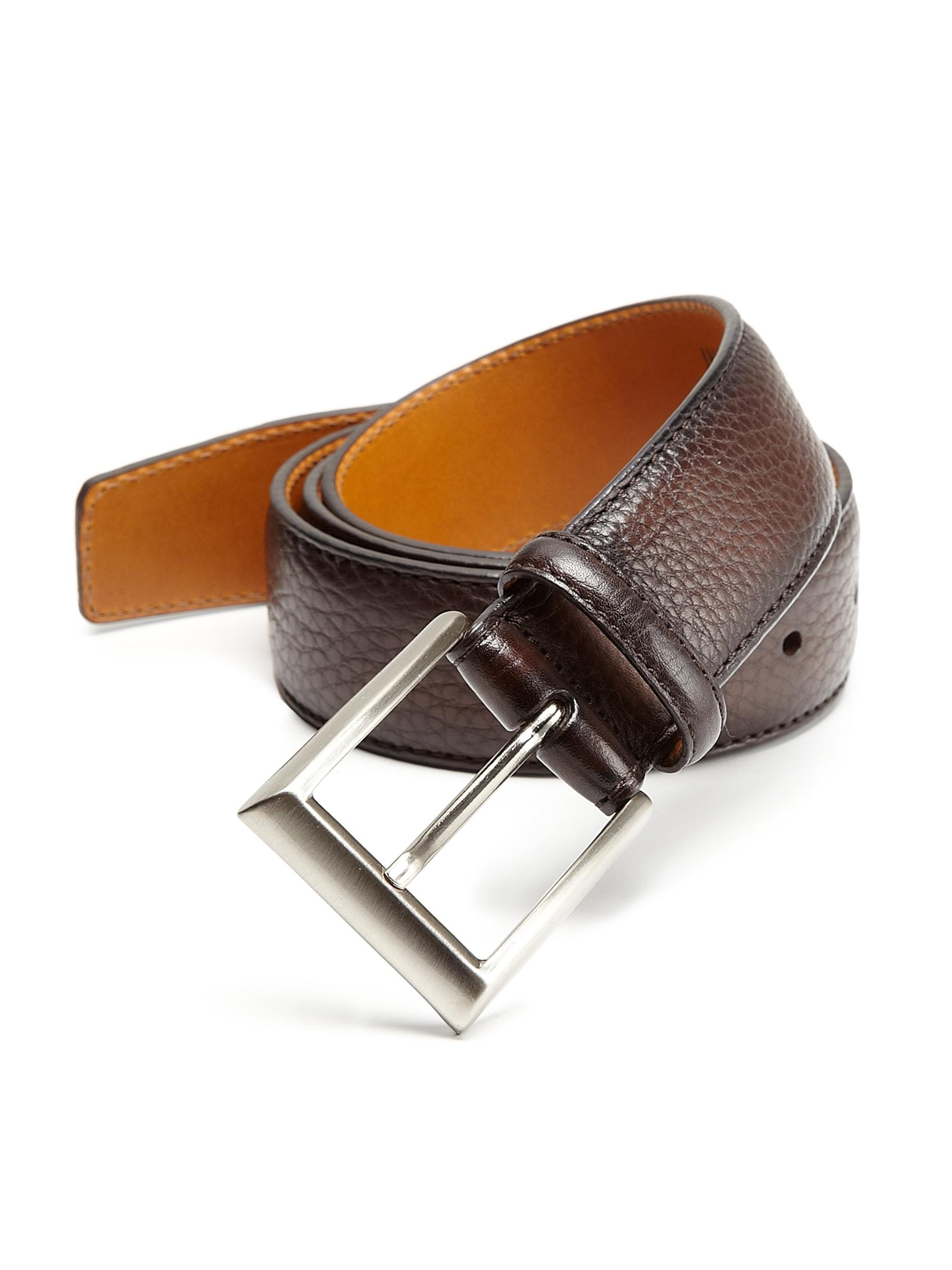 Saks Fifth Avenue Saks Fifth Avenue By Magnanni Pebbled Leather Belt in