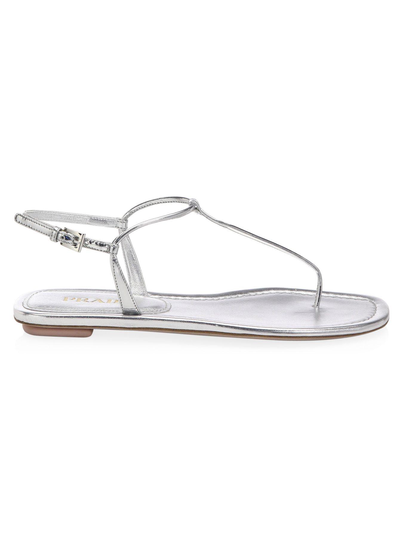 prada flat leather thong sandals