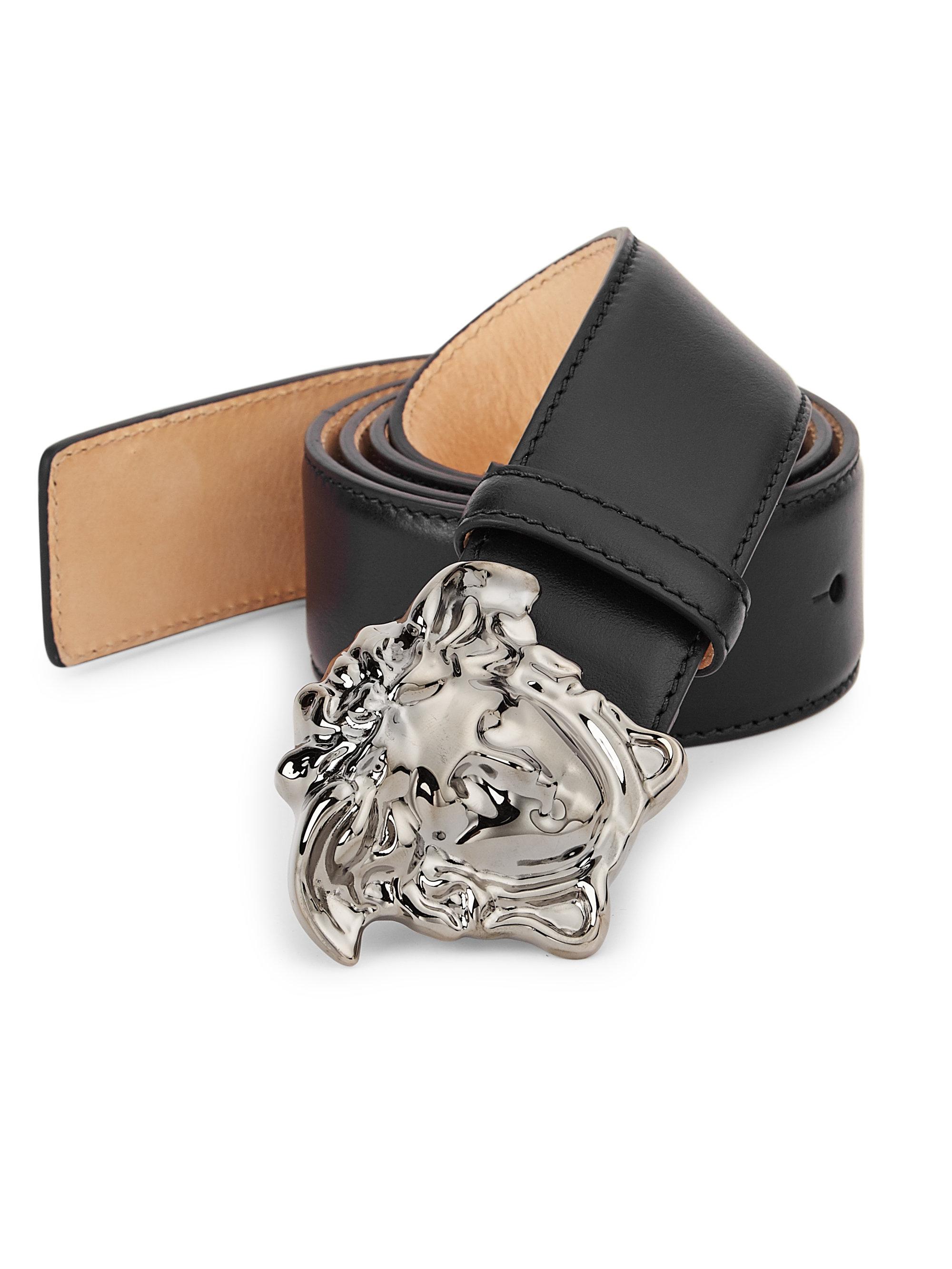 Versace Medusa-buckle Leather Belt in Black for Men - Lyst
