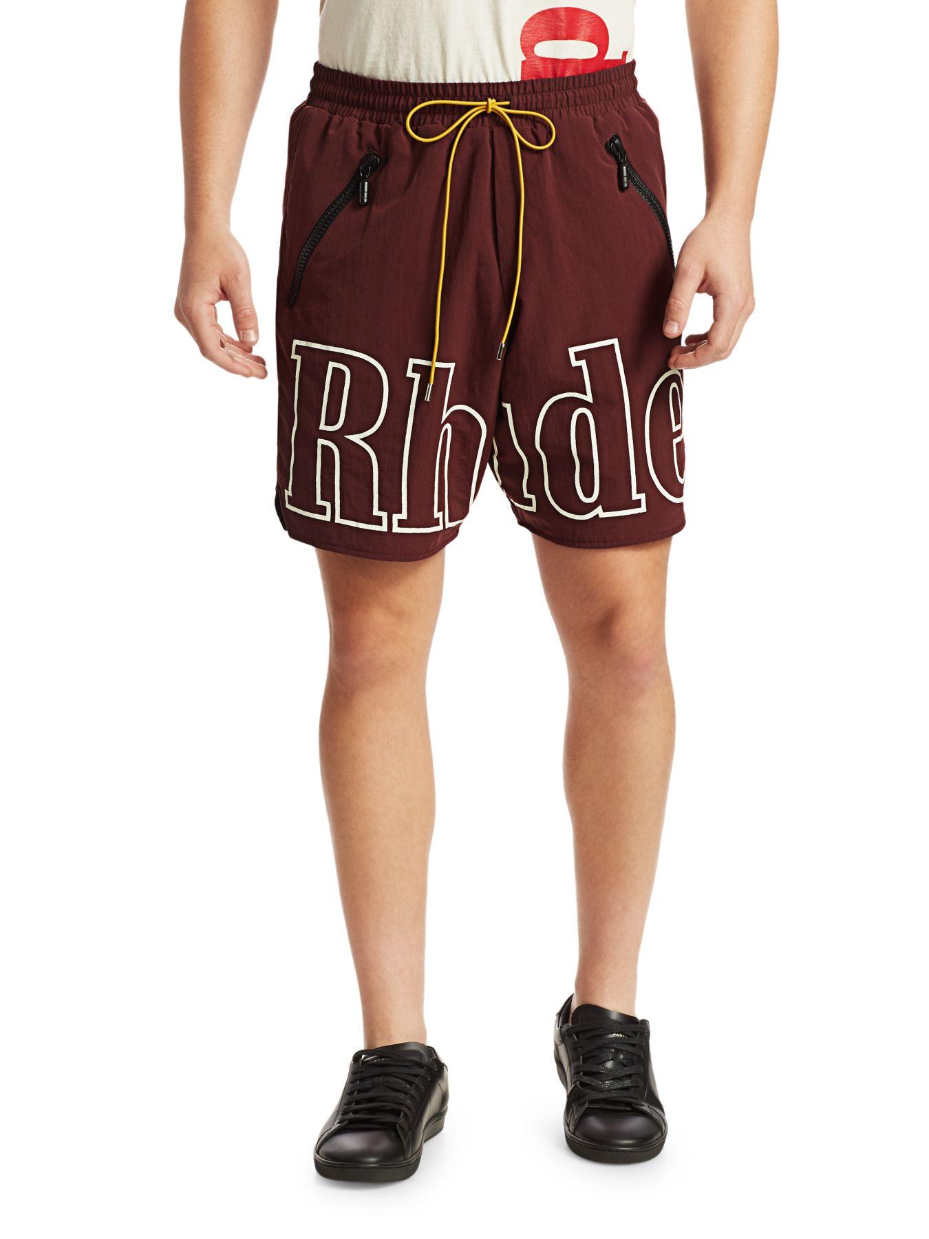 Rhude Synthetic Oversized Logo Short in Burgundy (Red) for Men Save