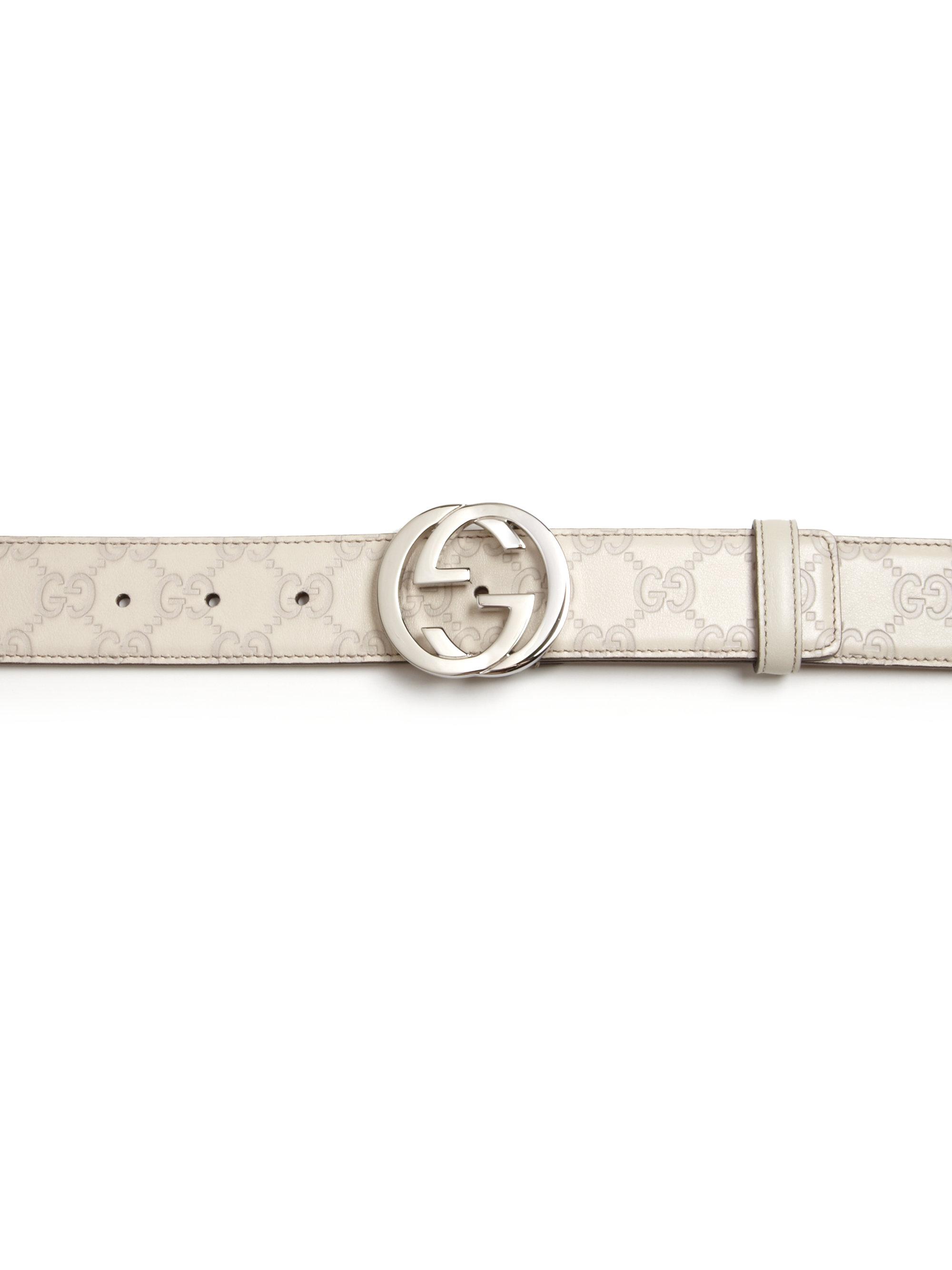 Alfabet doos Bepalen Gucci Interlocking G Belt in White | Lyst