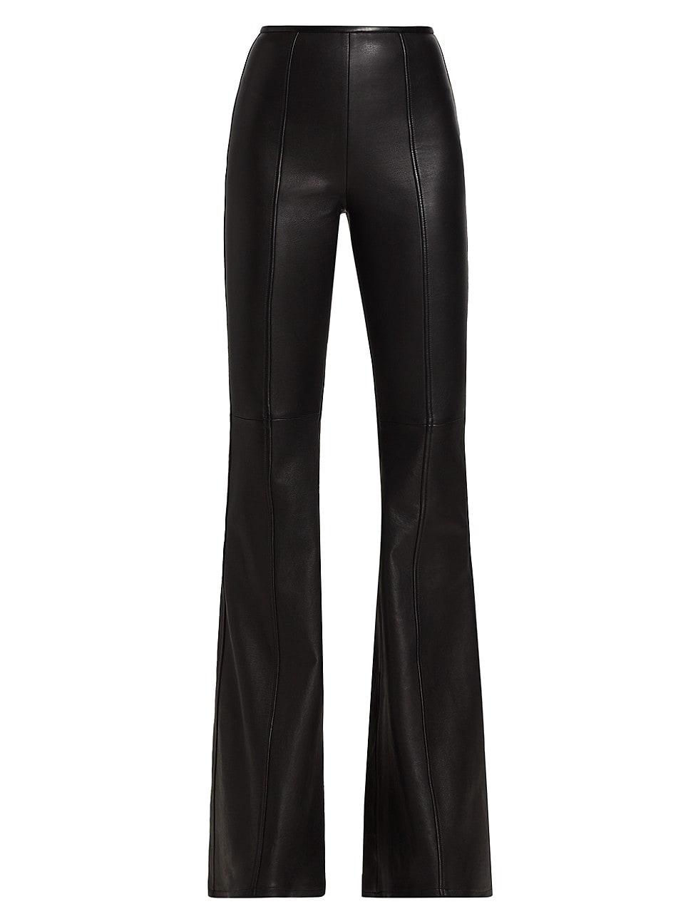 Alexander Wang Leather Flared Pants in Black | Lyst