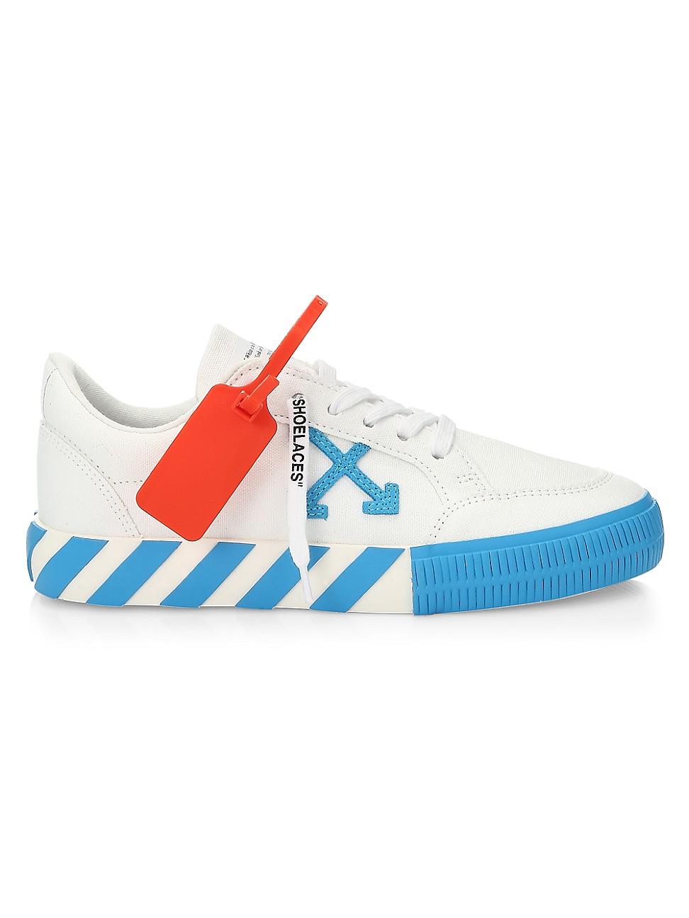 off white blue and white sneakers