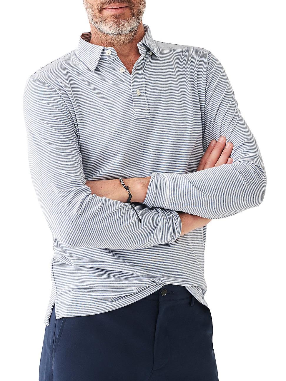 Faherty Movement Long-sleeve Polo Shirt in Gray for Men | Lyst