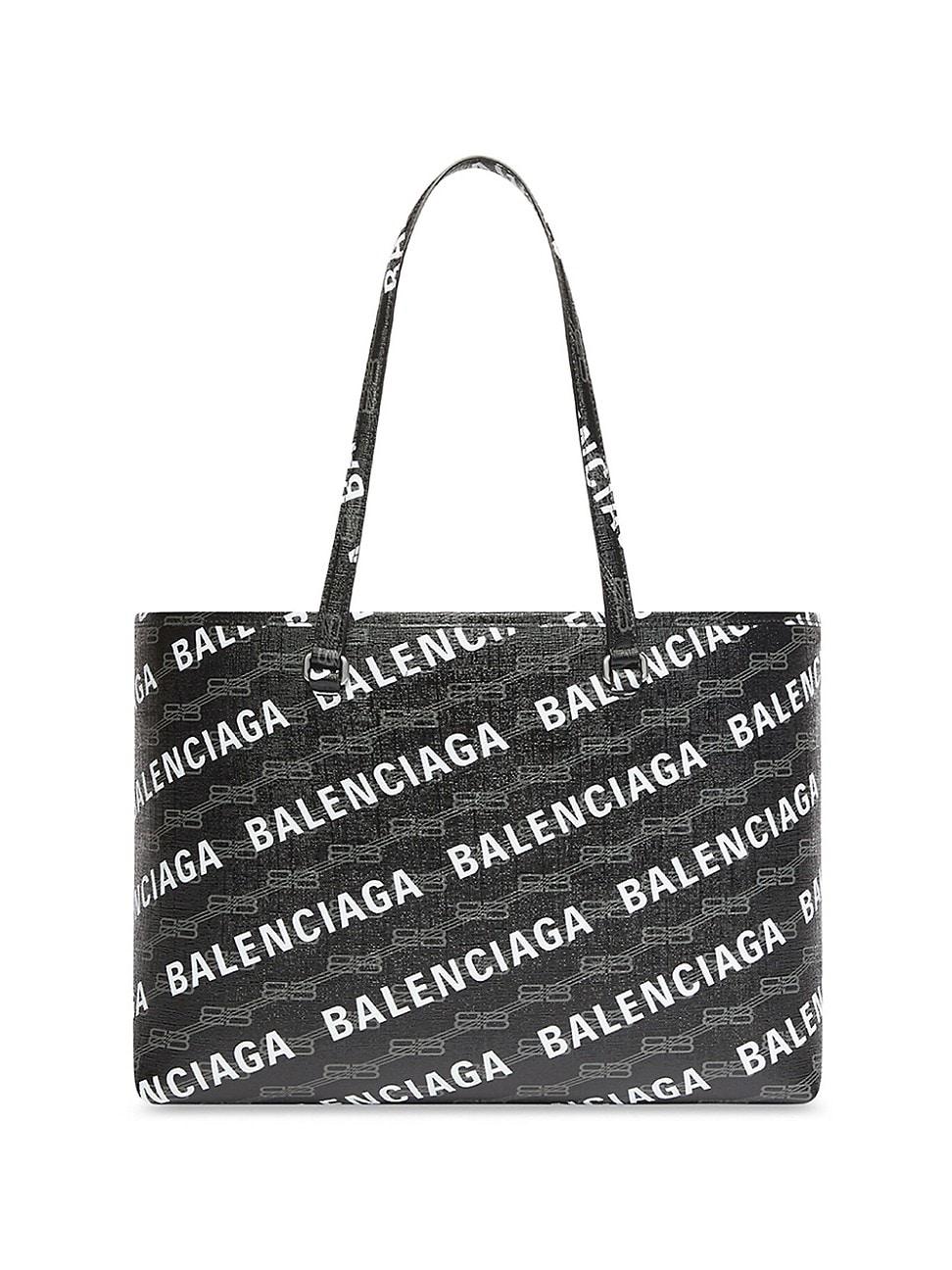 Balenciaga Signature Medium East-west Shopper Bag Bb Monogram Coated ...