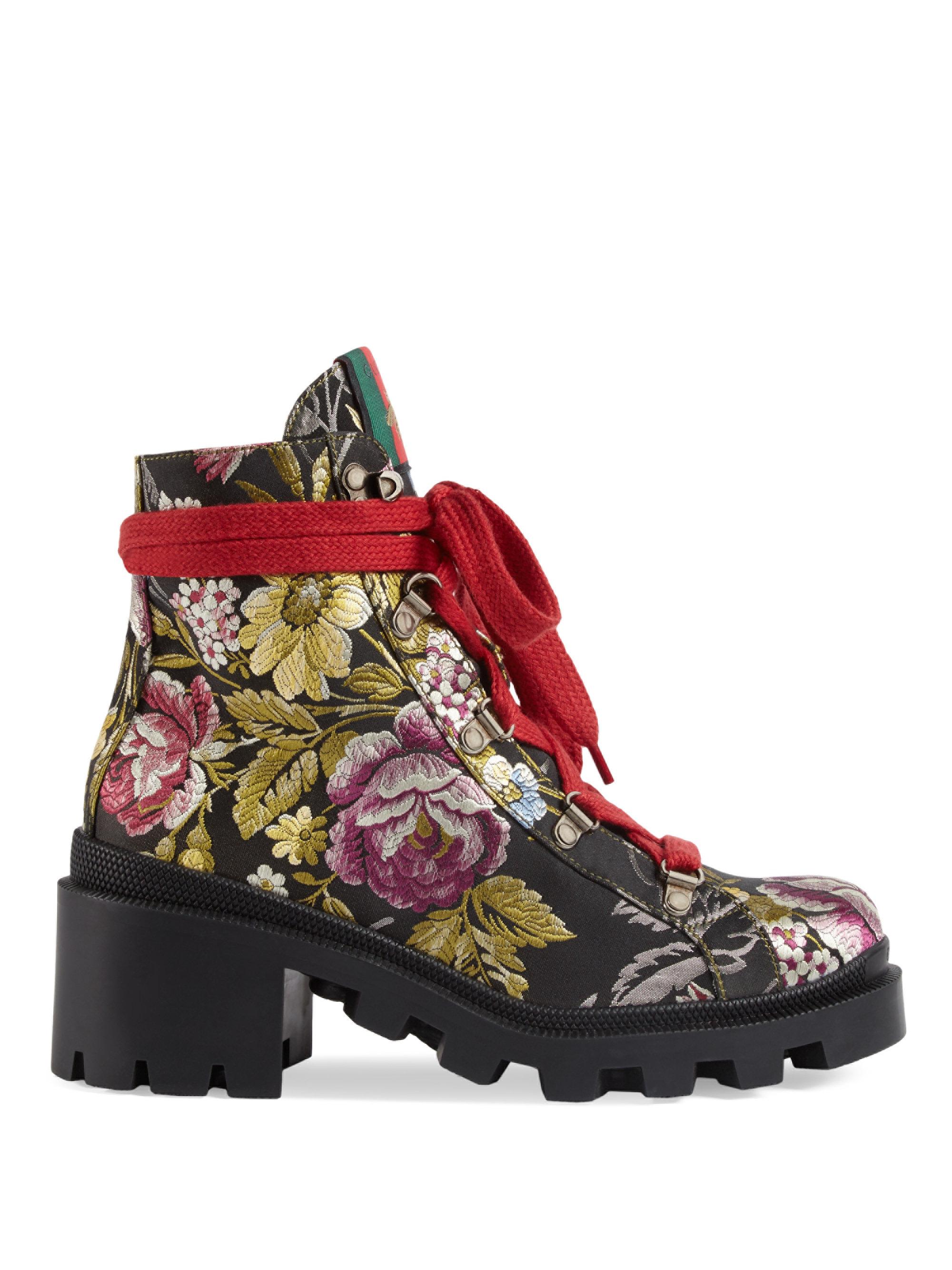 gucci floral boots
