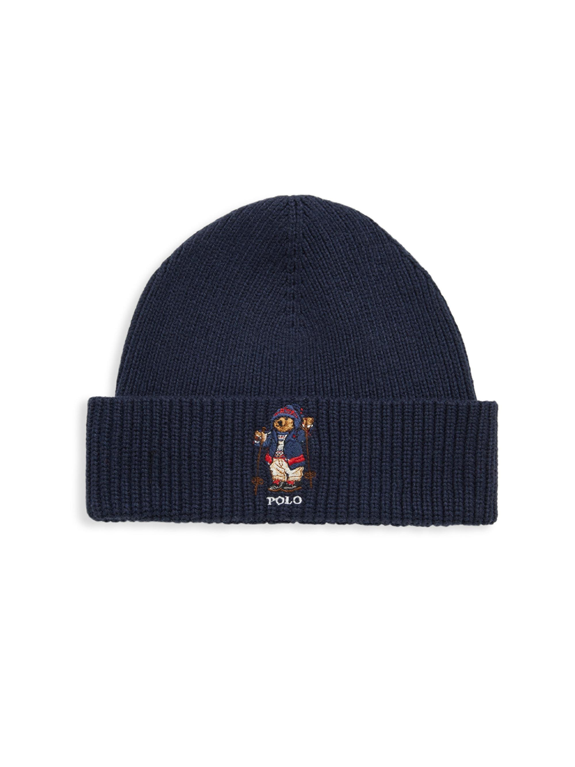 Polo Ralph Lauren Cotton Apres Ski Bear Hat in Blue for Men - Lyst