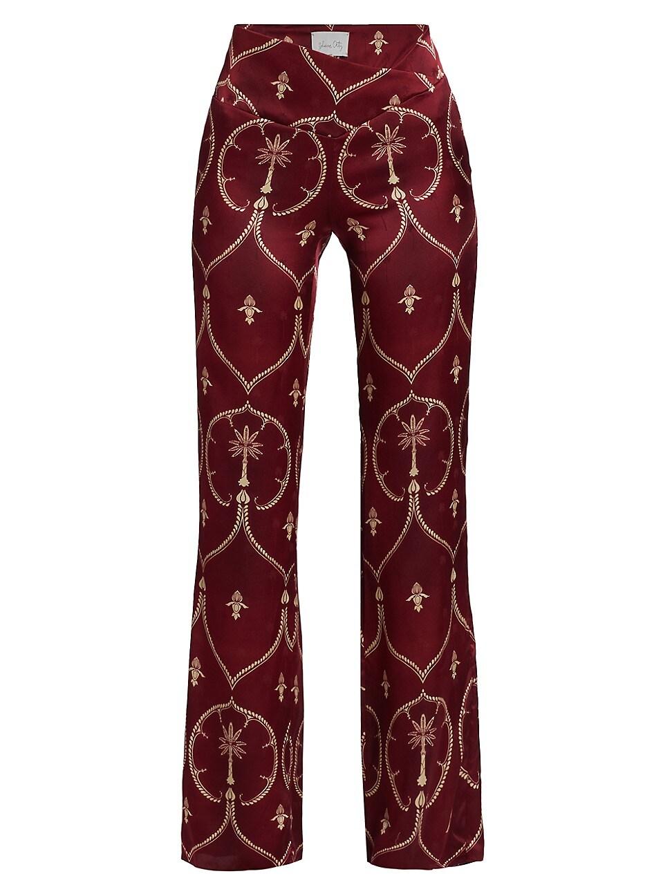 Johanna Ortiz Unbound Printed Silk Pants in Red | Lyst